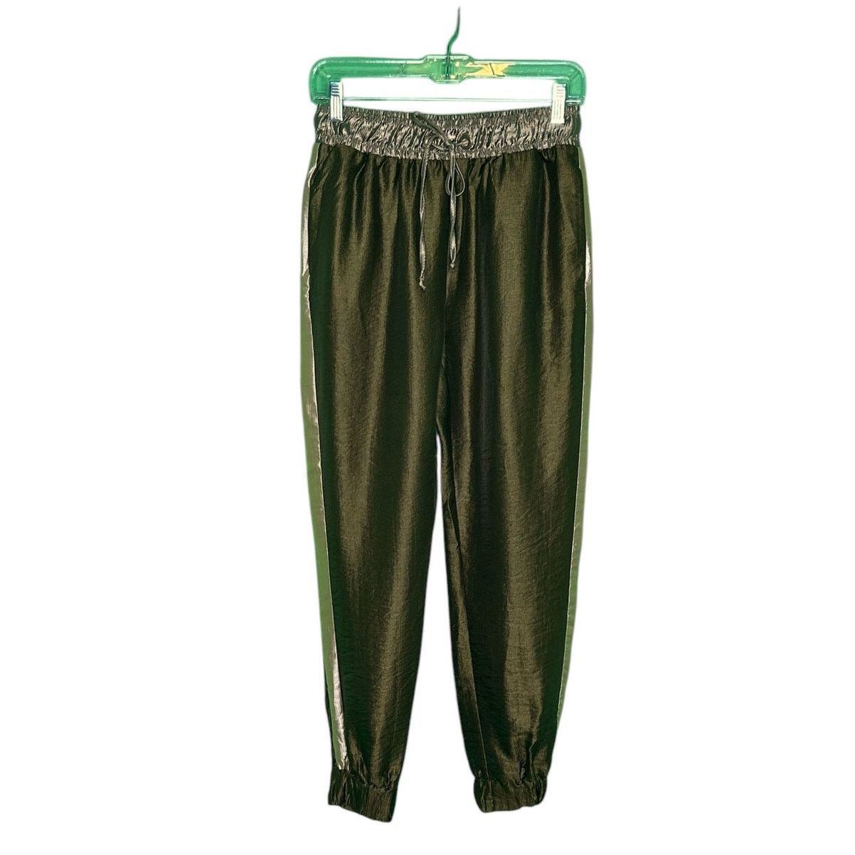 Zara Zara gold green satin effect pull on cuffed pants size Small Size 27" / US 4 / IT 40 - 12 Thumbnail