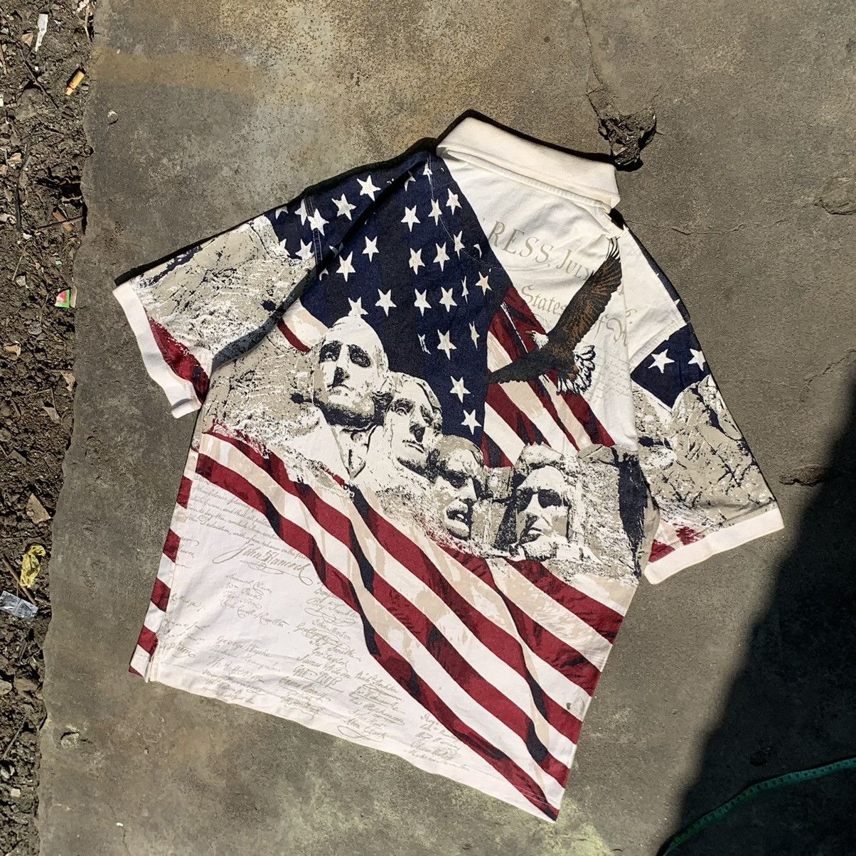 Vintage American summer polo’s american flag AOP Size US L / EU 52-54 / 3 - 5 Thumbnail