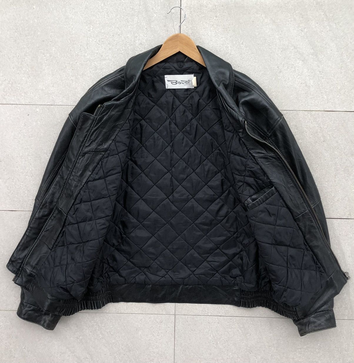 Vintage Vintage BOVET Leather Black Bomber Jacket Made In Canada 🇨🇦 Size US XL / EU 56 / 4 - 3 Thumbnail