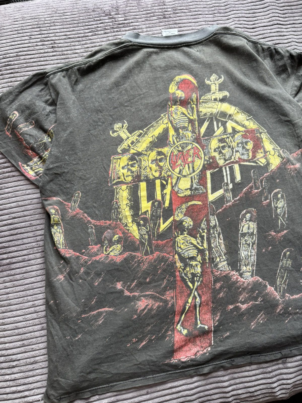 Band Tees 1991 SLAYER PERFECT WASH & THRASHED Metal BAND-Tee AOP 90s Size US XL / EU 56 / 4 - 15 Thumbnail