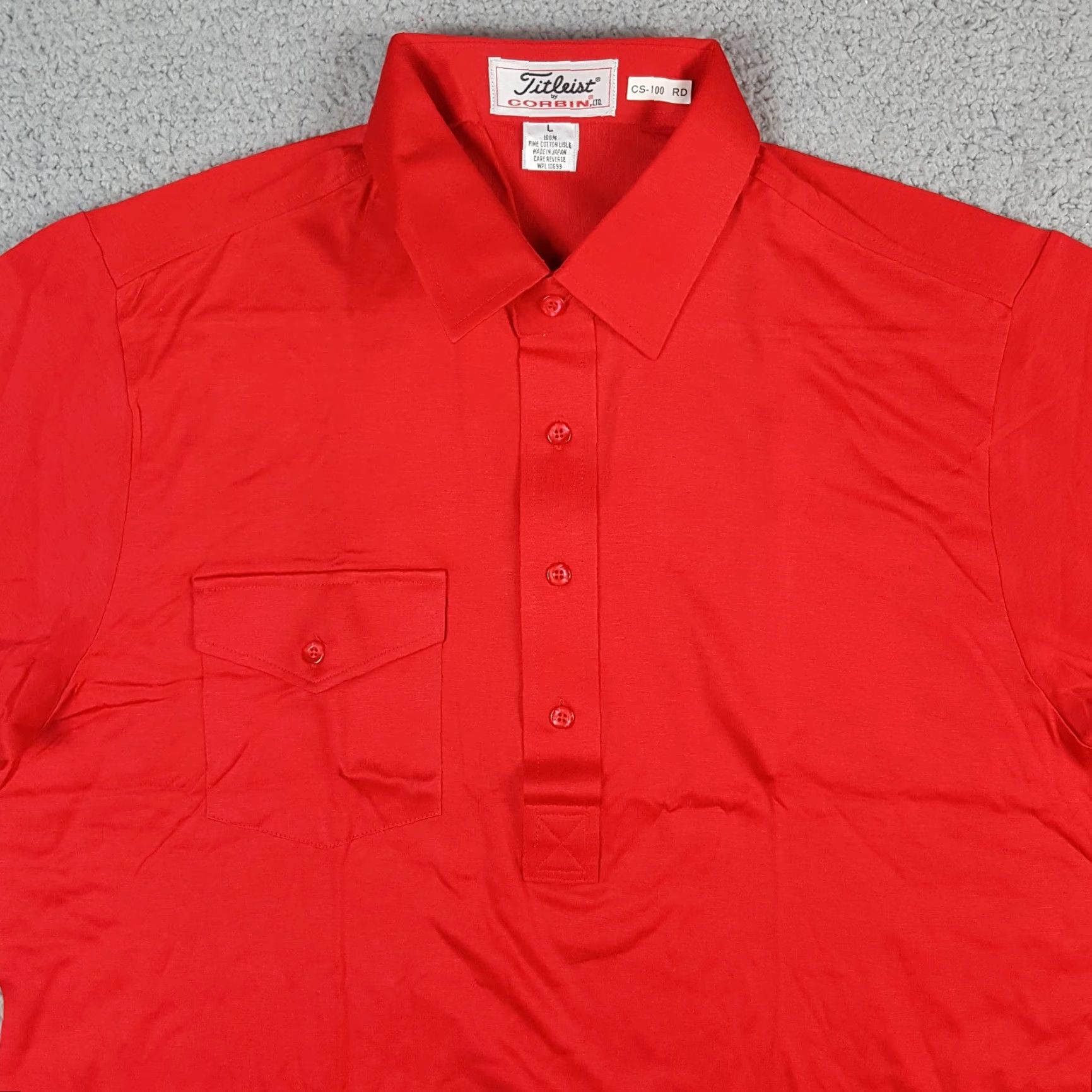 Titleist VINTAGE Titleist Golf Preppy Red Pocket Polo Mens Size L Button Collared Shirt Pullover Size US L / EU 52-54 / 3 - 3 Thumbnail
