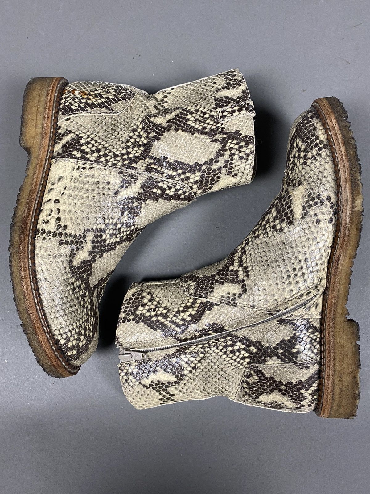 Maison Margiela Margiels snake skin leather boots Size US 7 / IT 37 - 3 Thumbnail