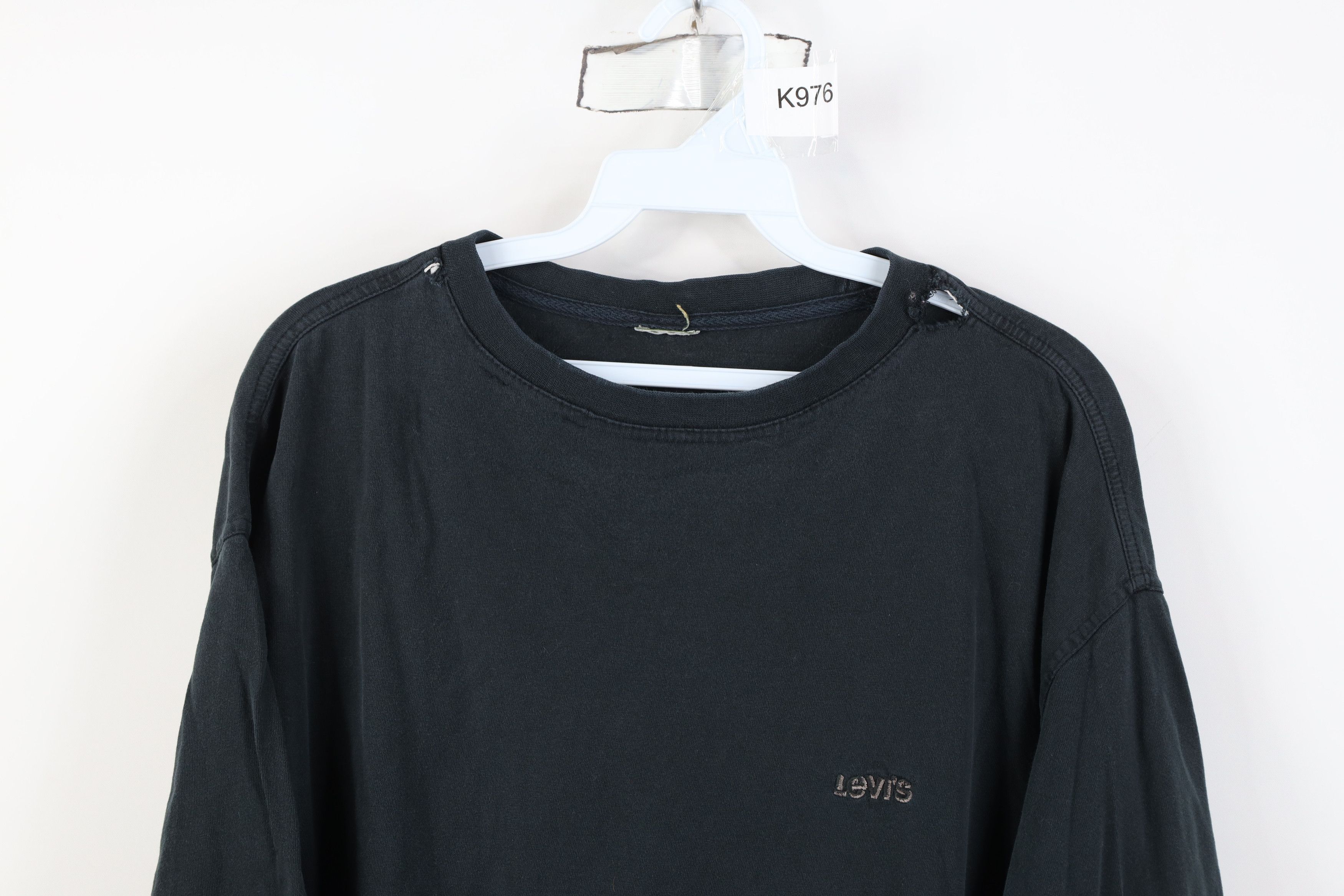 Levi's Vintage 90s Y2K Levis Spell Out Baggy Fit T-Shirt Black Size US L / EU 52-54 / 3 - 2 Thumbnail