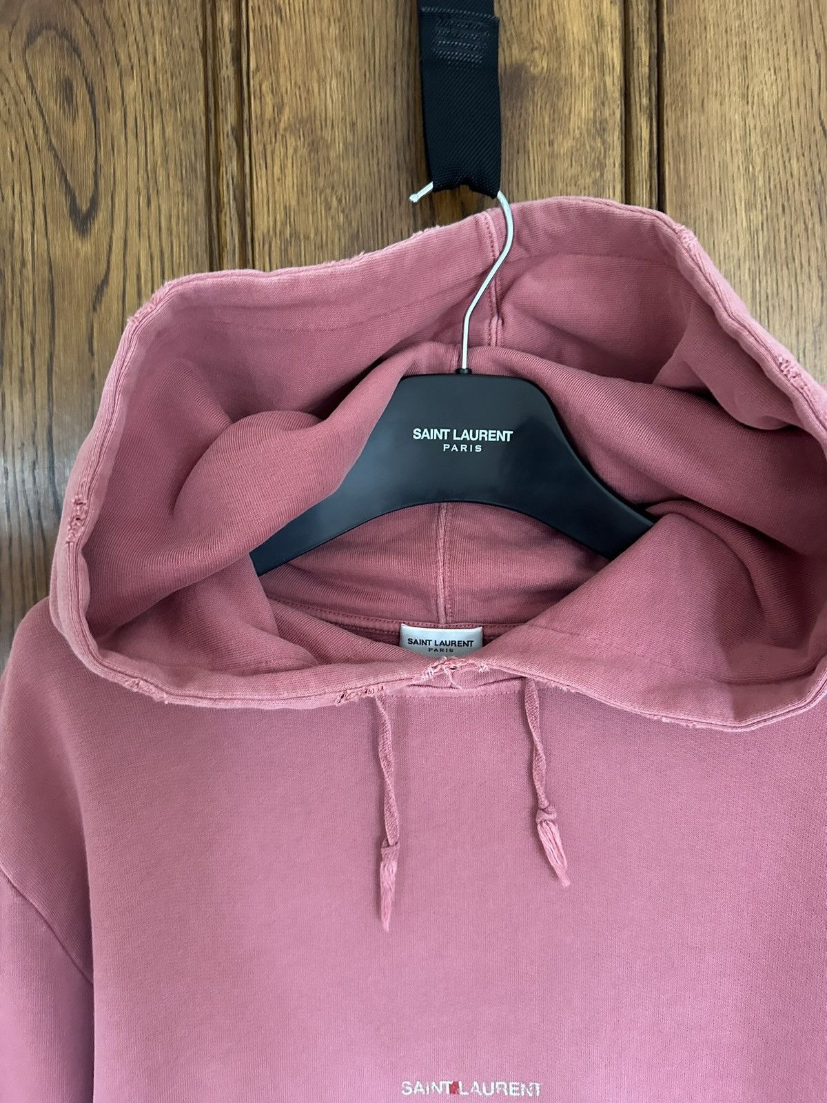 Saint Laurent Paris Saint Laurent Rive Gauche logo distressed hoodie $990 Size US XS / EU 42 / 0 - 13 Thumbnail