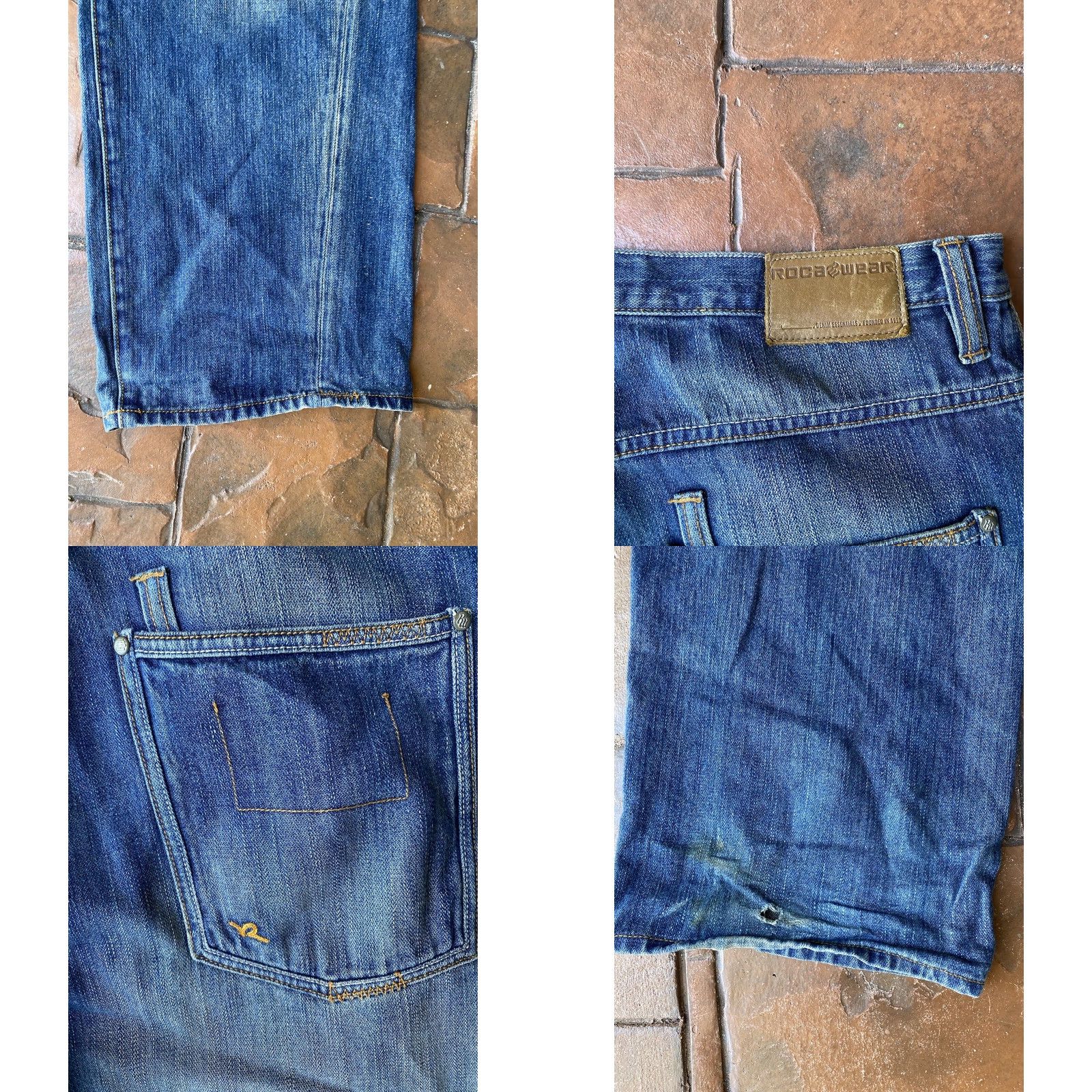 Rocawear VINTAGE Rocawear Jeans Men 36x34 Blue Denim Wide-Leg Baggy Hip Hop Streetwear 90s Mens Jeans Size US 36 / EU 52 - 8 Thumbnail