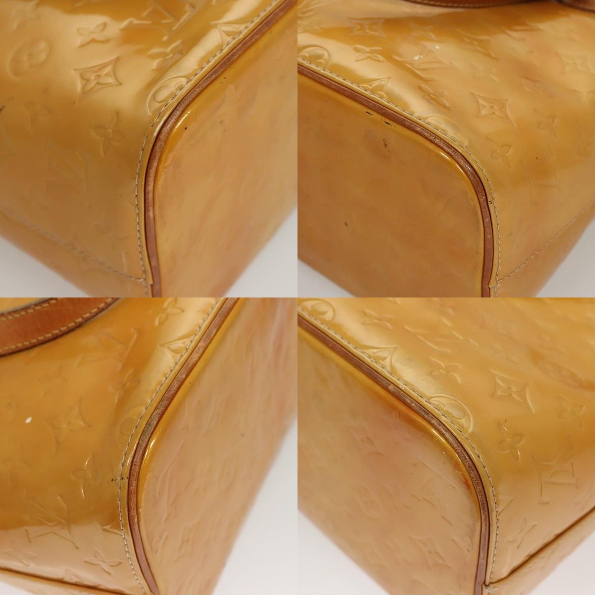 Louis Vuitton LOUIS VUITTON Monogram Vernis Houston Hand Bag Beige M91004 Size ONE SIZE - 10 Thumbnail