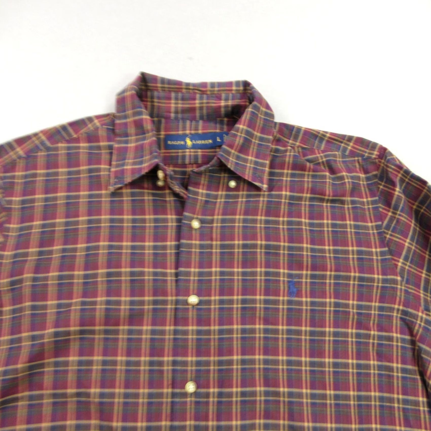 Polo Ralph Lauren Ralph Lauren Shirt Large Cotton Plaid Pony Long Sleeve Button Up Mens Size US L / EU 52-54 / 3 - 2 Thumbnail