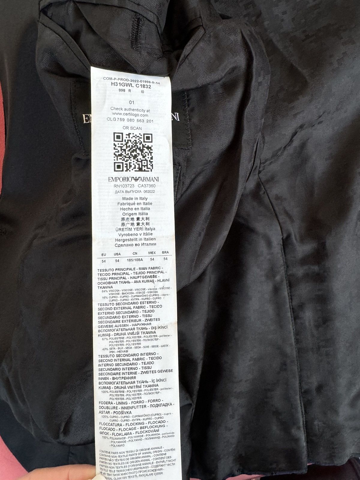 Emporio Armani Emporio Armani Tuxedo purple-navy/black, size 54 It Size 54R - 6 Thumbnail