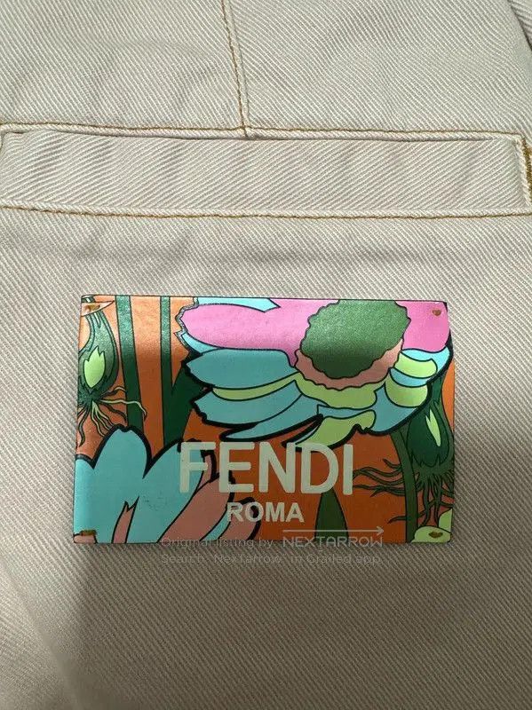Fendi Fendi Embroidered Logo Cotton Skirt in Blush . Size 27" / US 4 / IT 40 - 3 Thumbnail