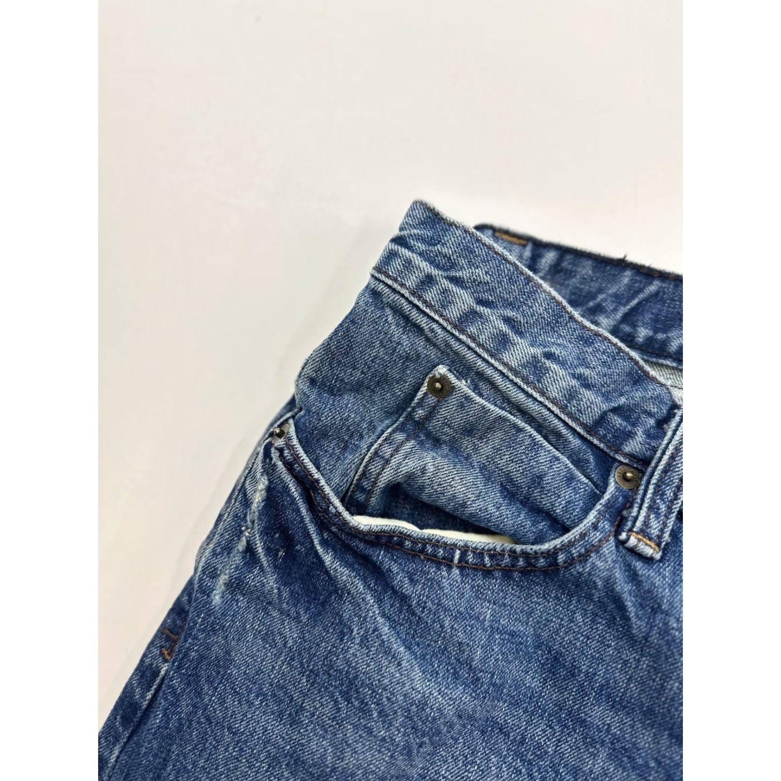 Vintage Free World Jeans Men’s 33 Blue Denim Messenger Skinny Size US 33 - 4 Thumbnail