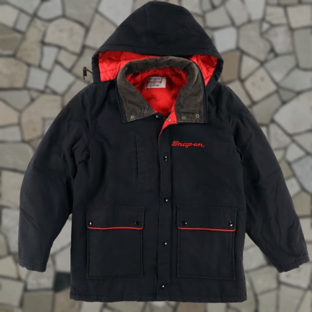 Vintage VTG Snap-On by Scharpf's Insulated Solid Long Sleeved Jacket Black Men's L Shirt Size US L / EU 52-54 / 3 - 1 Thumbnail