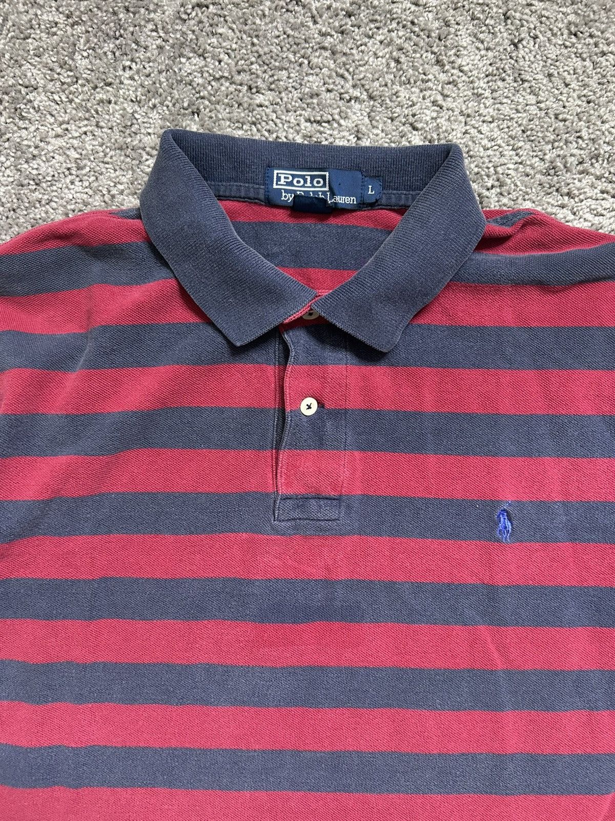 Polo Ralph Lauren Vintage 80s Polo Ralph Lauren Striped Red Navy Size US L / EU 52-54 / 3 - 2 Thumbnail