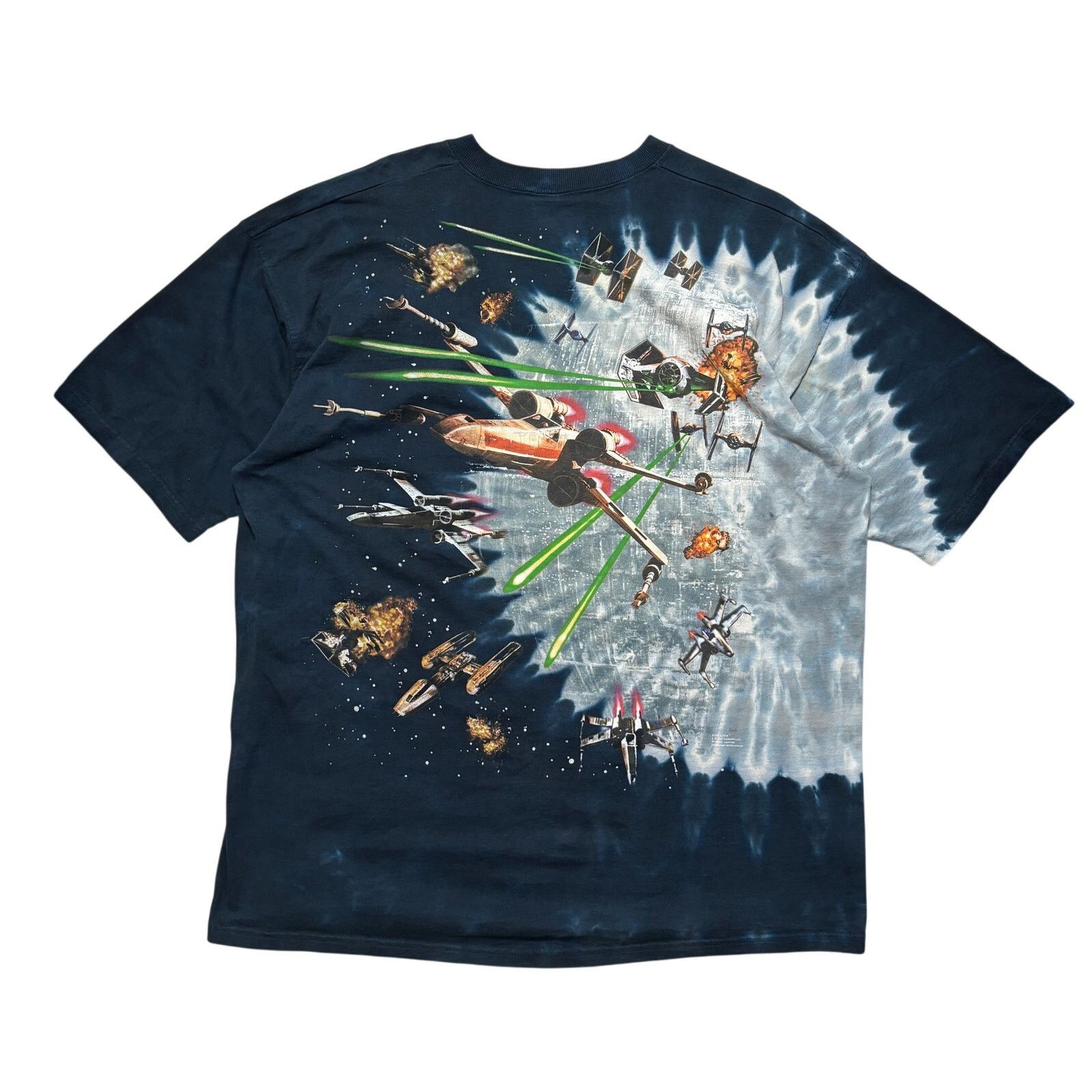 Liquid Blue VTG 90s Star Wars Millennium Falcon Liquid Blue T-Shirt XXL Size US L / EU 52-54 / 3 - 5 Thumbnail