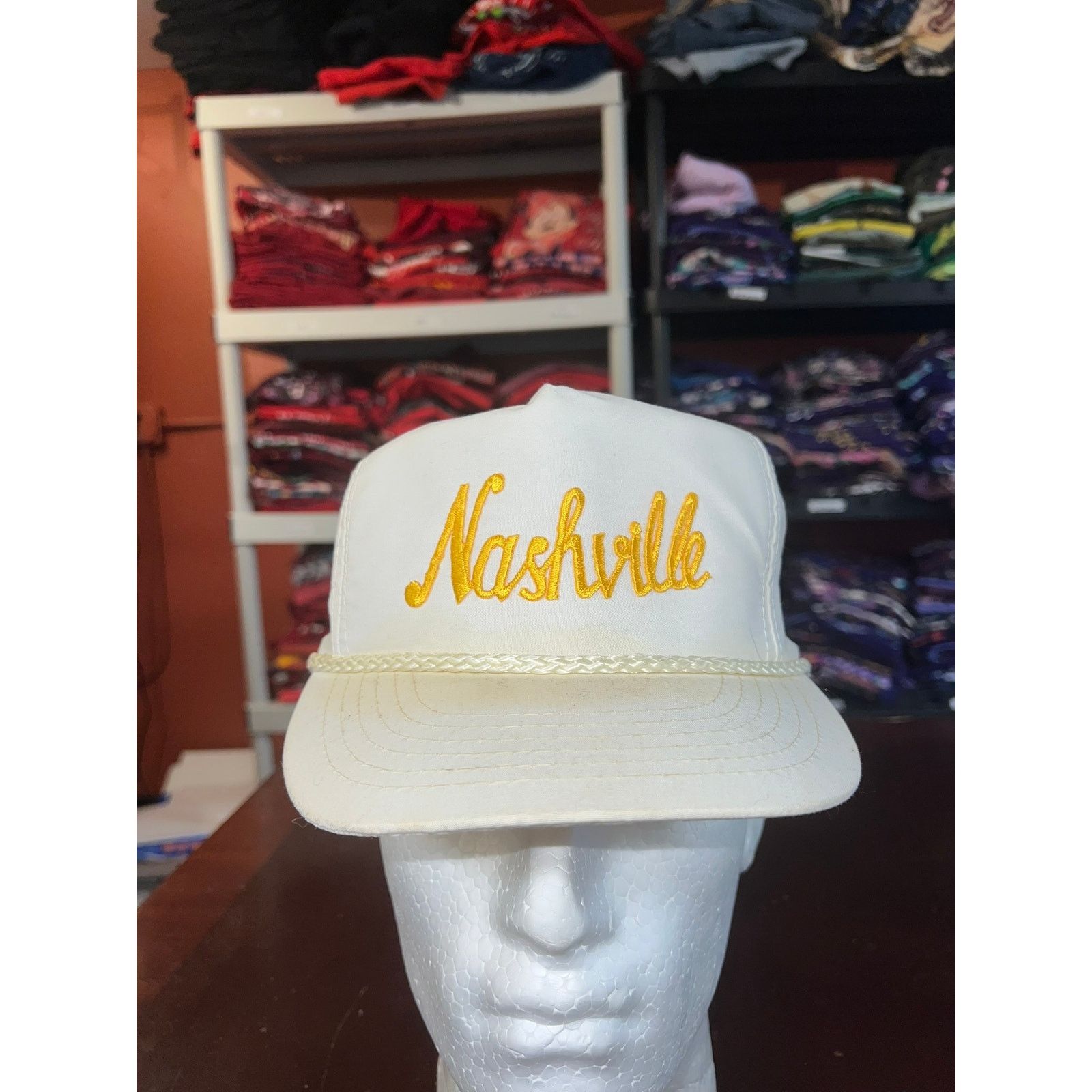 Vintage Vintage Nashville Hat TN Tennessee White Gold Roper Snapback Size ONE SIZE - 1 Thumbnail