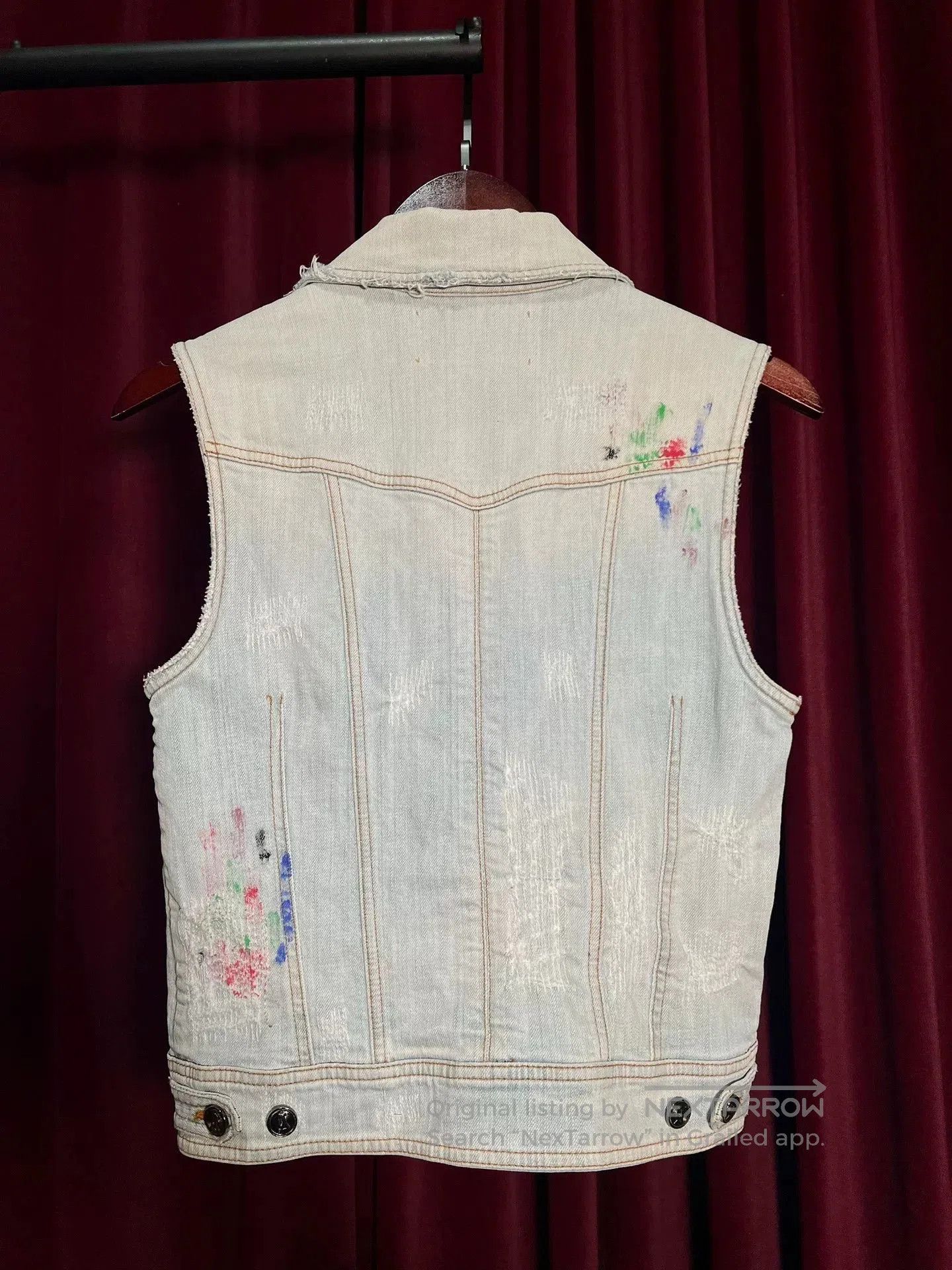 John Galliano John Galliano Distressed Denim Vest with Paint. Size M / US 6-8 / IT 42-44 - 6 Thumbnail