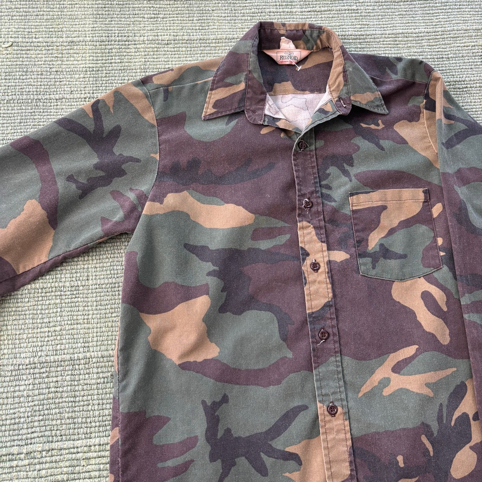 Redhead × Vintage 1980s Vintage Cotton Red Head Camo Button Up Shirt Sz L/XL Size US XL / EU 56 / 4 - 4 Thumbnail