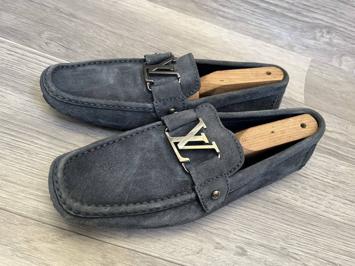 Louis Vuitton Louis Vuitton montcarlo blue suede loafers Size US 8 / EU 41 - 5 Thumbnail