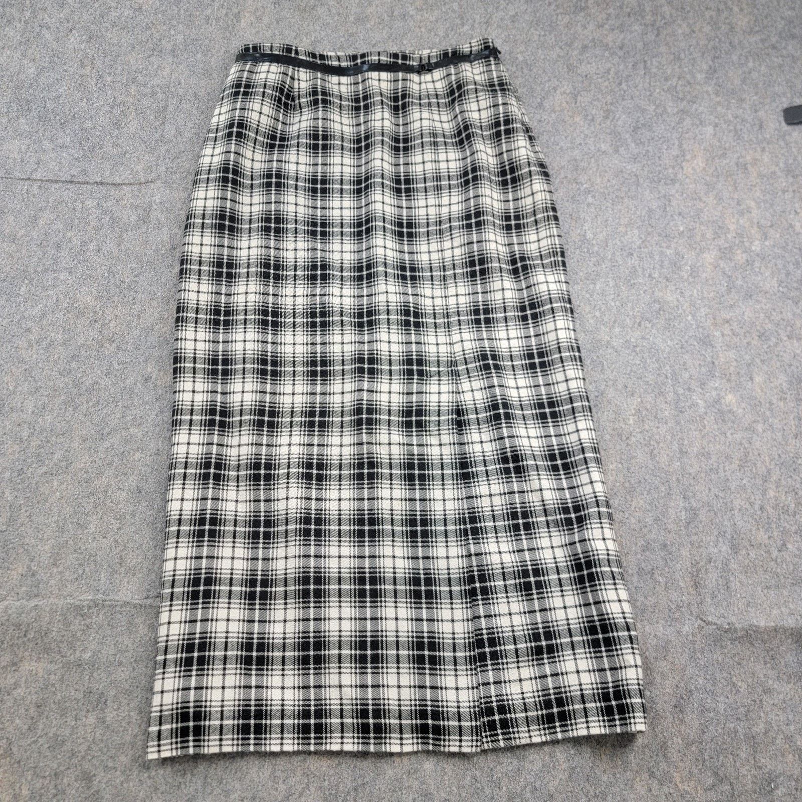 Vintage Stonebridge Y2K Plaid Check Maxi Pencil Skirt Front Slit Size 28" / US 6 / IT 42 - 1 Thumbnail