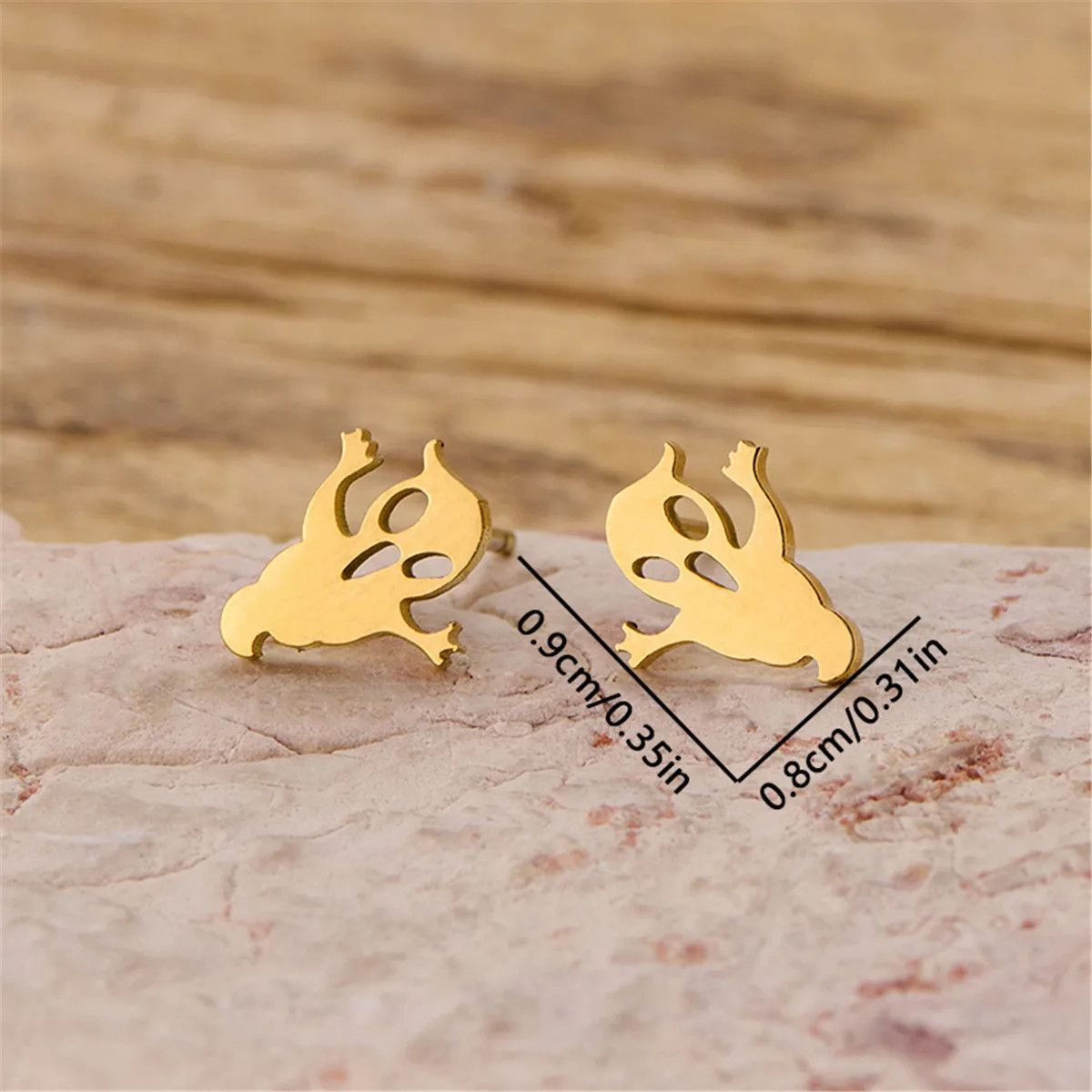 Jewelry Ghost Mini Stud Earrings Charm Earring Gift Size ONE SIZE - 3 Thumbnail