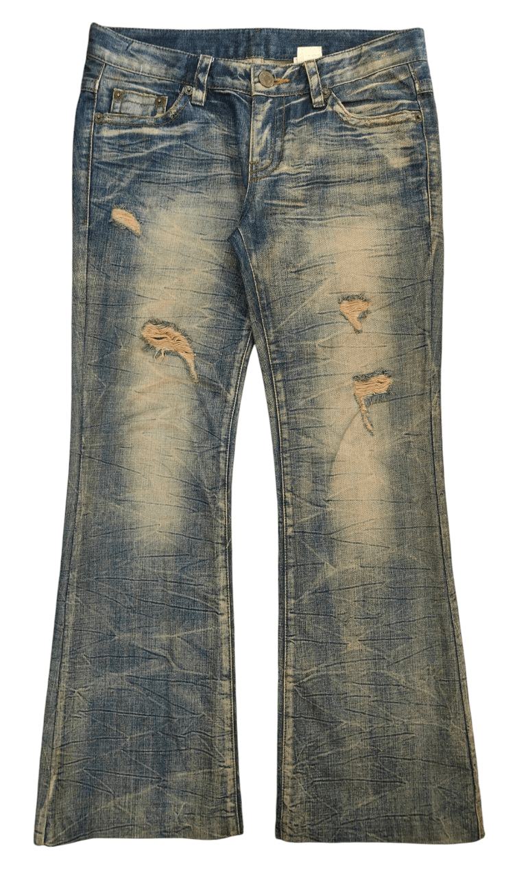 Beauty Beast Japan Agate Label Mudwash Flare Low-rise Denim Size US 30 / EU 46 - 1 Thumbnail
