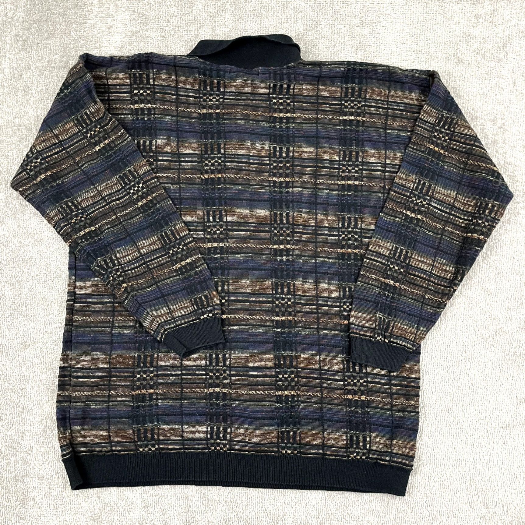 Vintage VINTAGE L. ETIENNE Men's Sweater Pullover Knit 2XLT Tall Long Sleeve Geometric Retro 90s US Size US XXL / EU 58 / 5 - 7 Thumbnail