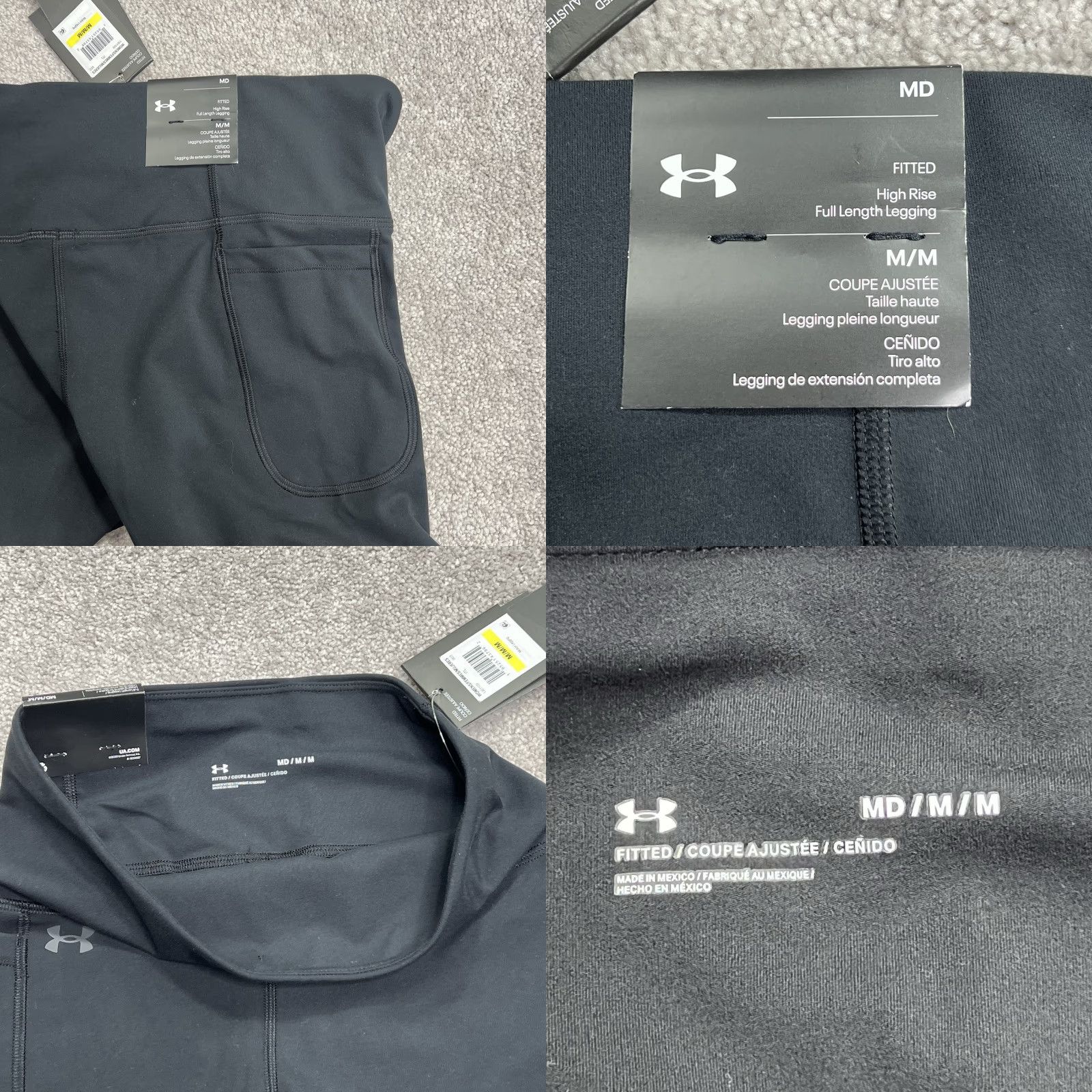 Under Armour Under Armour Leggings Motion Women's Medium Full-Length Black High Rise Run 28” Inseam NWT Size 32" / US 10 / IT 46 - 8 Thumbnail