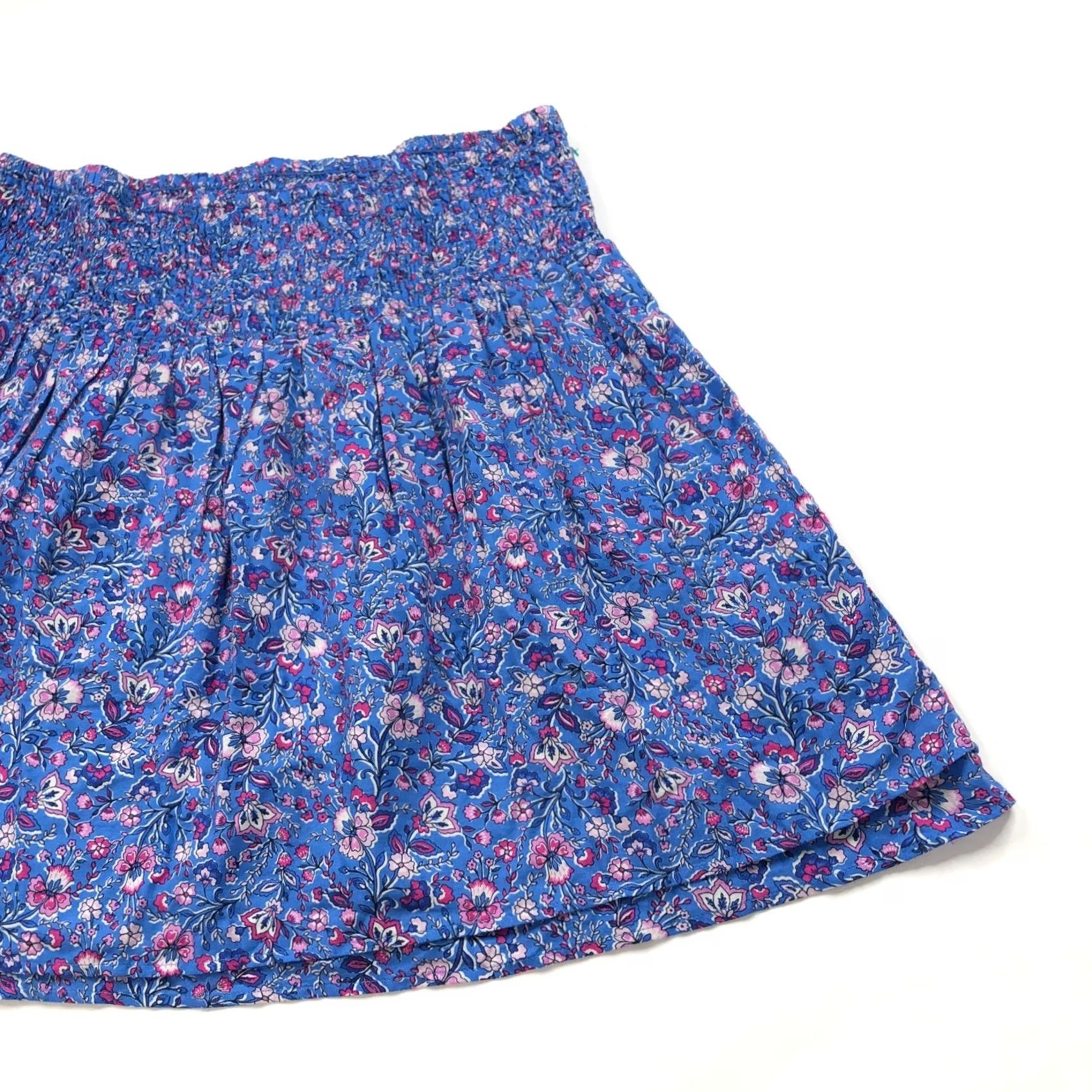 J. Jill J.Jill Skirt (PL) Pull On Elastic Mini Floral All Over Print Blue - Cotton, 100% - Short, Women's, Petite, Casual/Travel, Machine Washable Size 36" / US 14 / IT 50 - 2 Thumbnail