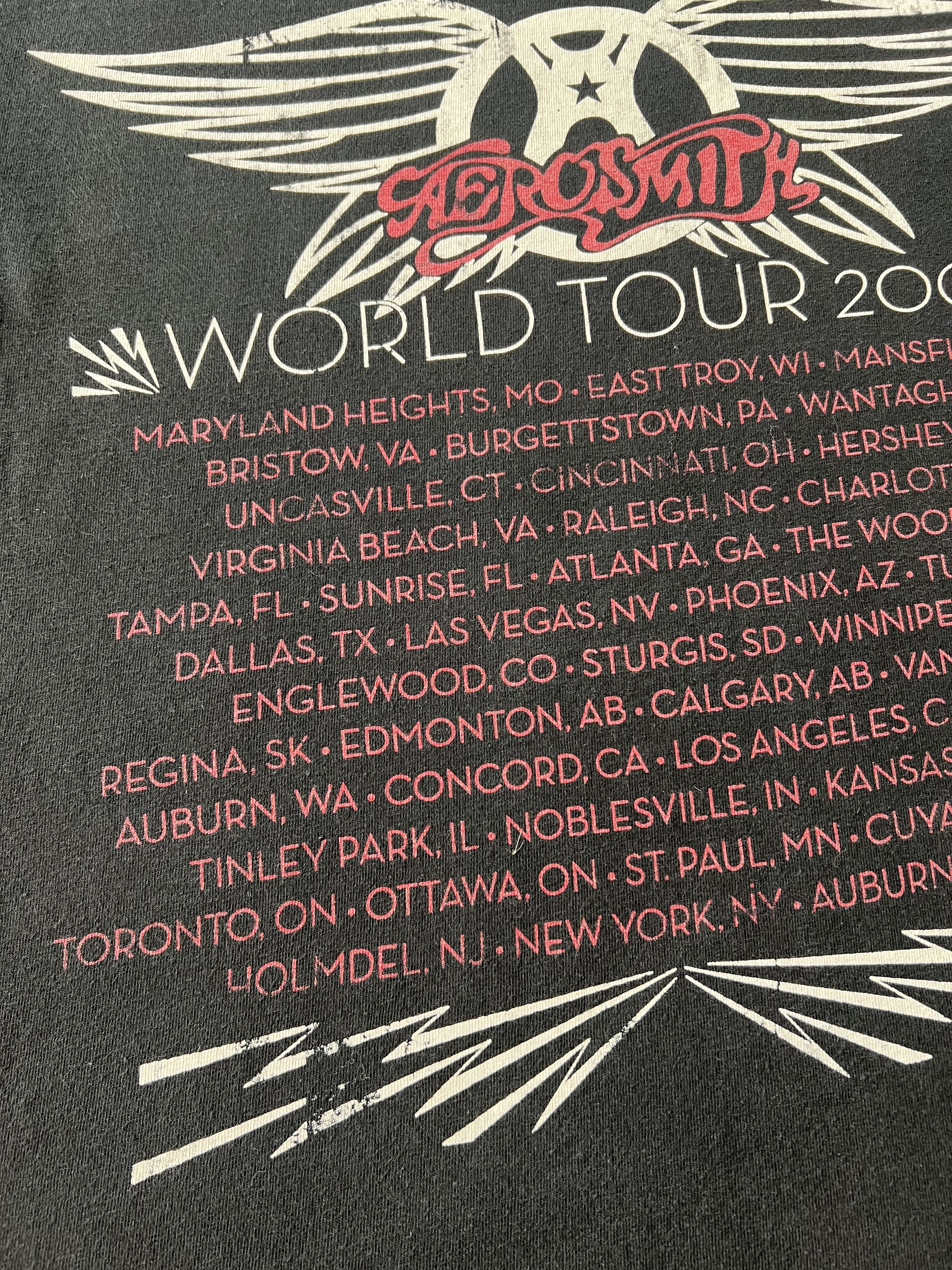 Band Tees Vintage 2009 Aerosmith World Tour AOP Black T-shirt Size US M / EU 48-50 / 2 - 16 Thumbnail