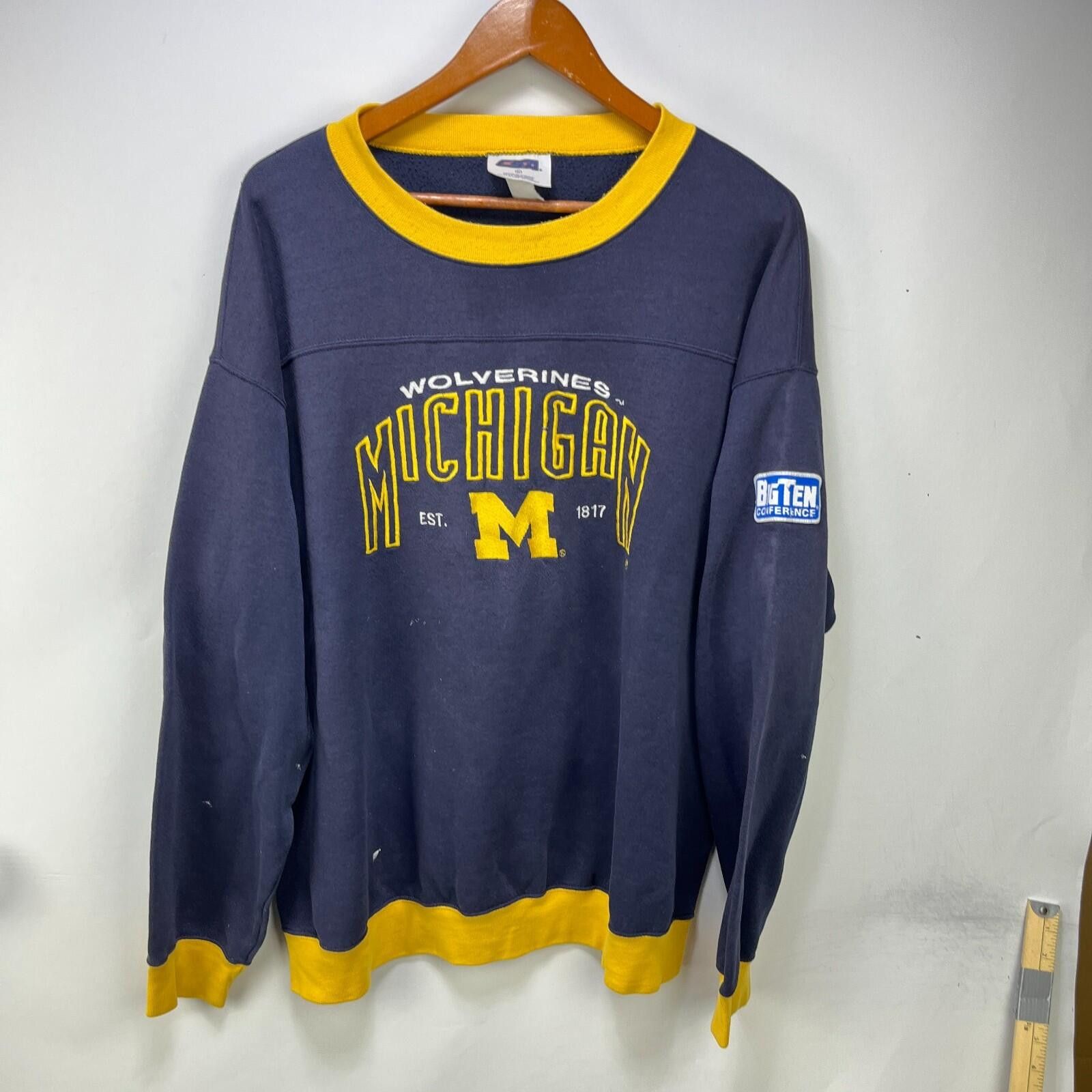 Other Vintage 90s Michigan Wolverines Big Ten Sweatshirt XL Size ONE SIZE - 1 Thumbnail