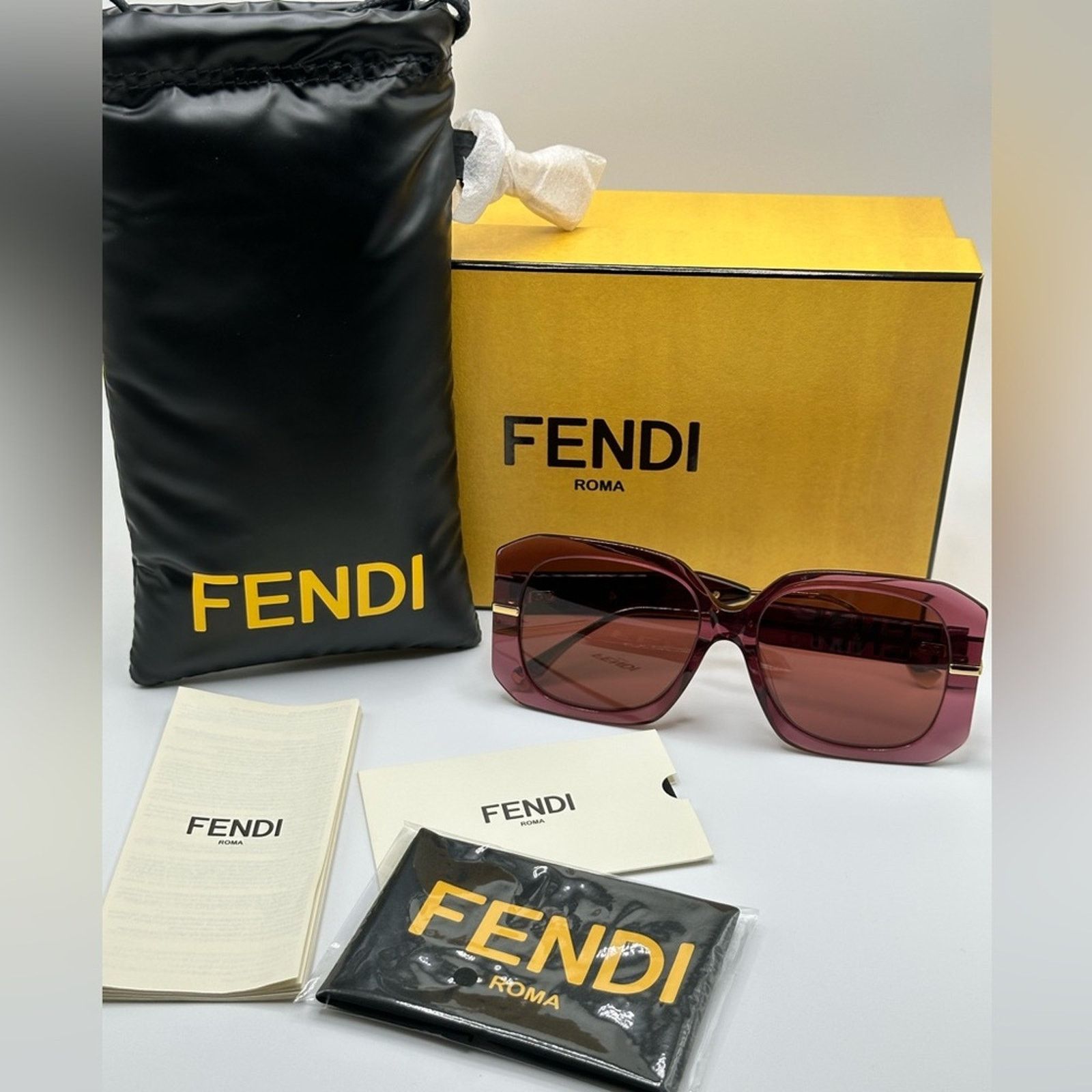 Fendi FENDI Sunglasses FE40065F 5681S Transparent Burgundy Women Size ONE SIZE - 11 Thumbnail