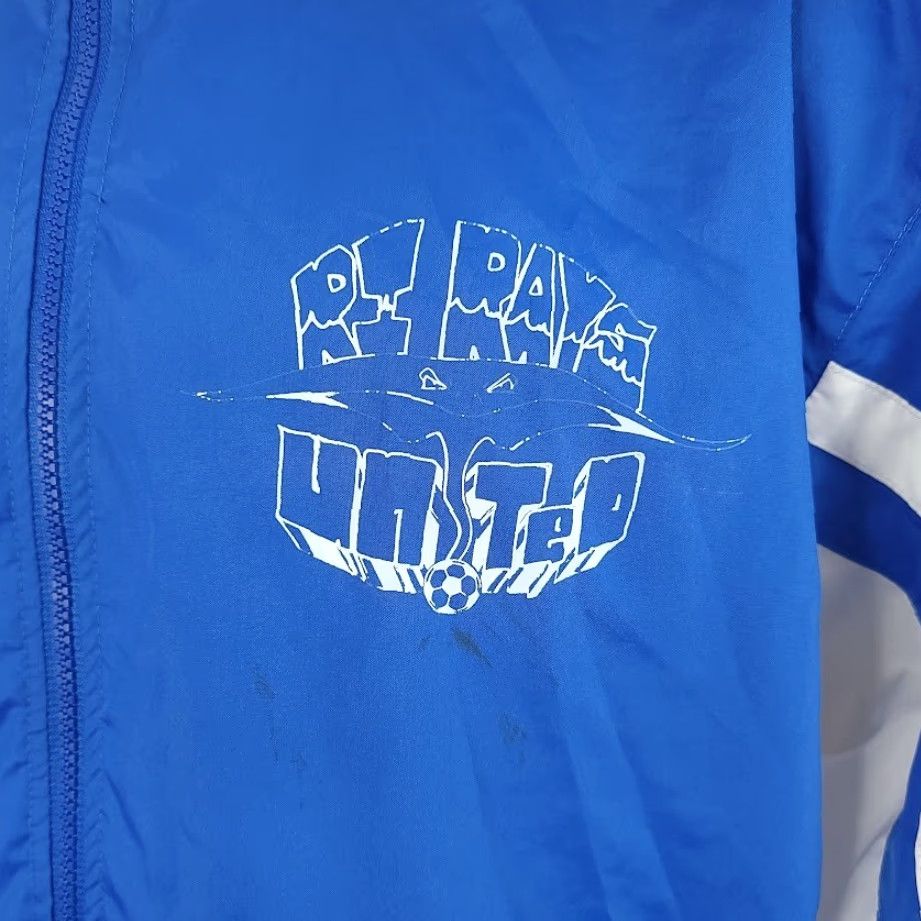 Vintage VINTAGE KELME Windbreaker Jacket Mens Large 90s Soccer Rhode Island Rays United SC Blue Striped Nike? Size US L / EU 52-54 / 3 - 5 Thumbnail