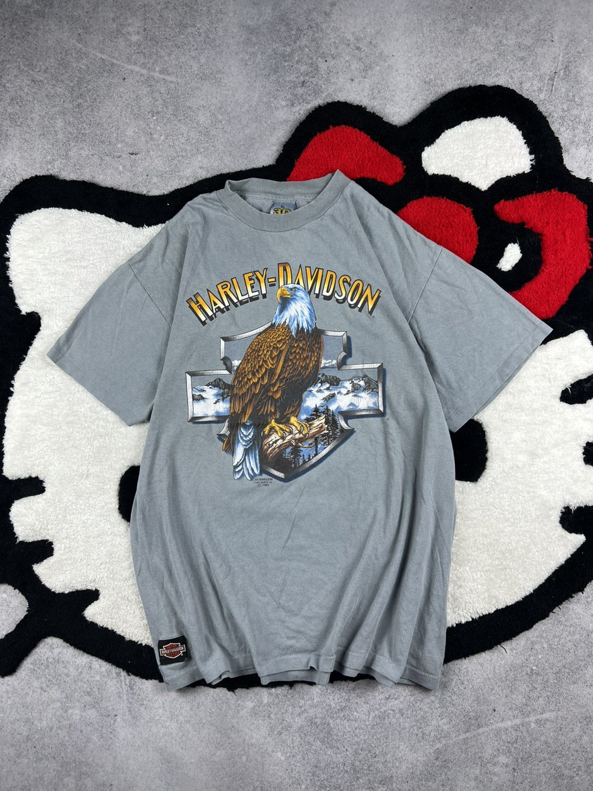 Harley Davidson Vintage Harley Davidson 1990 3D Emblem USA Eagle Y2K Tee Size US XL / EU 56 / 4 - 1 Thumbnail