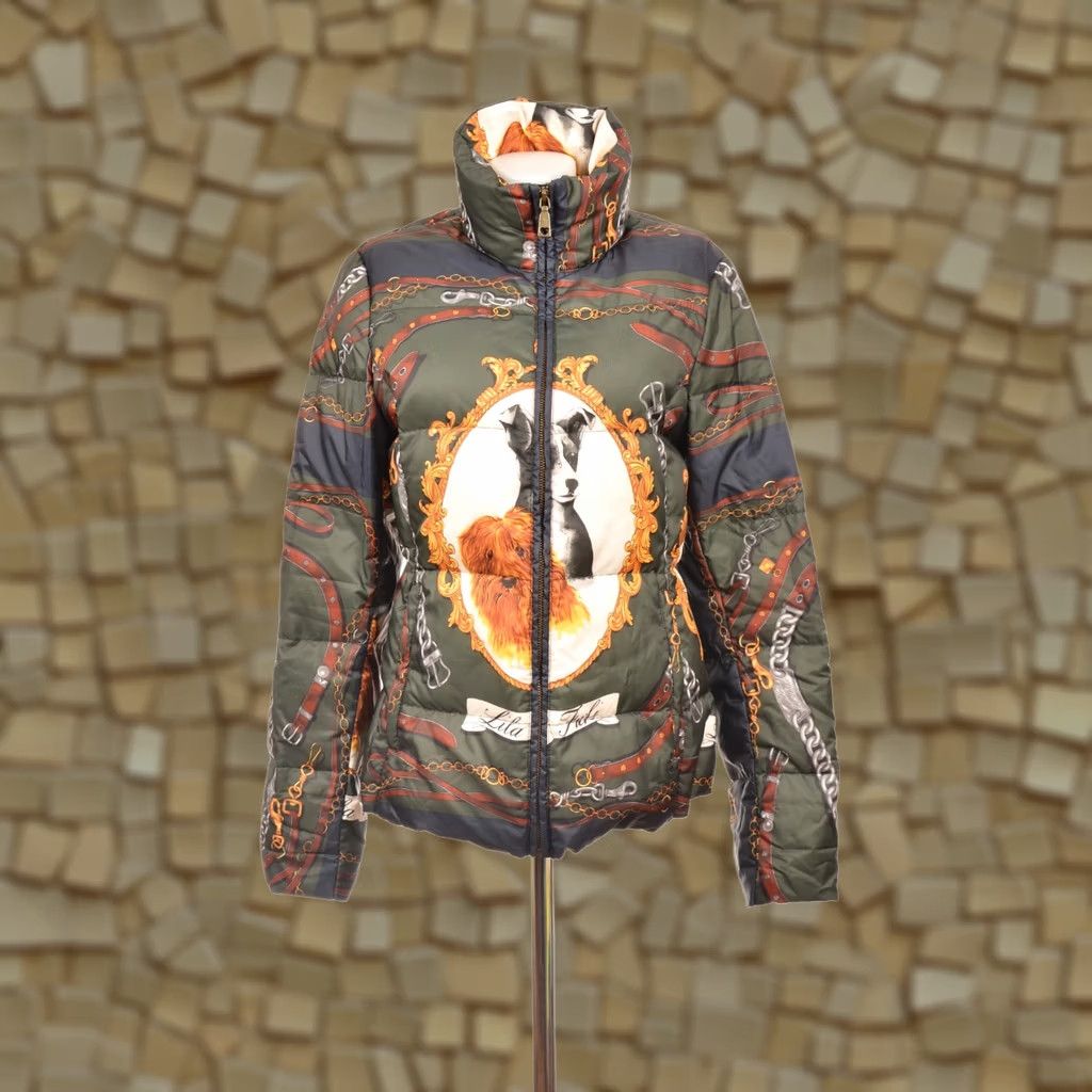 Moschino DDP Love Moschino Down Puffer Jacket Lila Fufi Dog Print Size USA 10 Womens Jacket Multicolor Puffer 10 Size L / US 10 / IT 46 - 1 Thumbnail