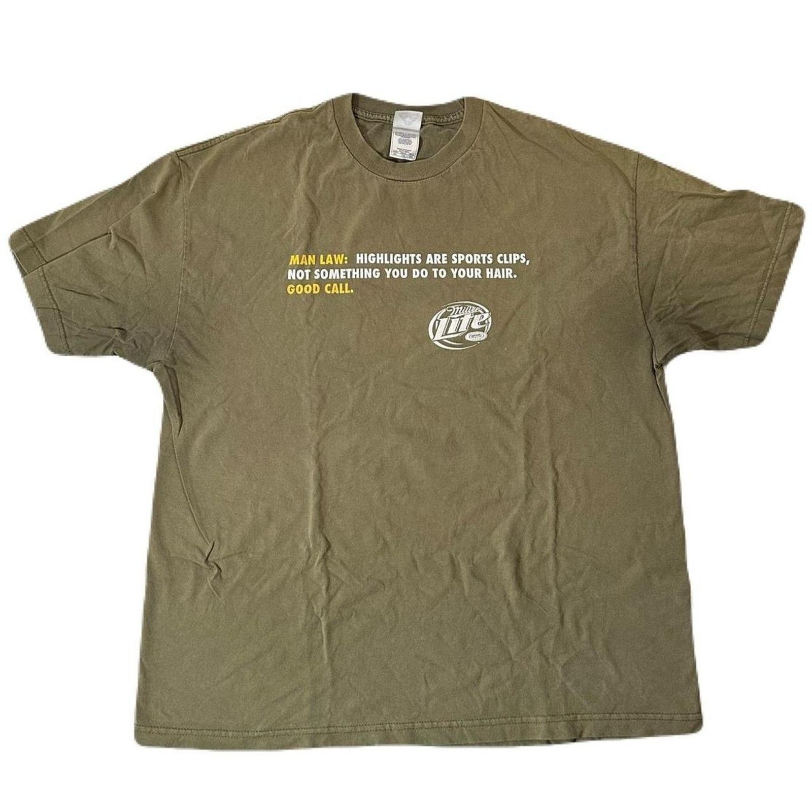 Vintage Vintage Olive Green Miller Light T Shirt Size US XL / EU 56 / 4 - 1 Thumbnail