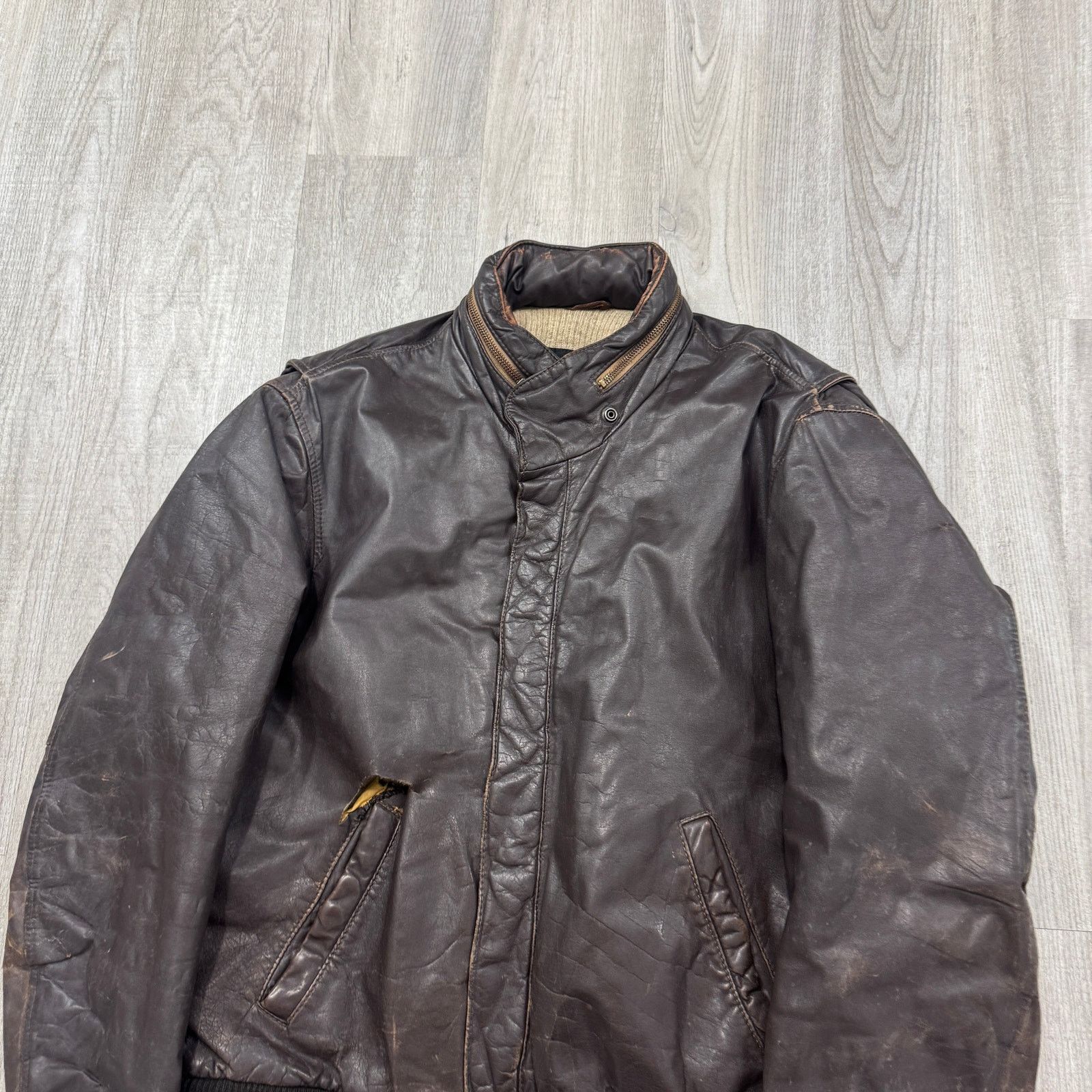 Vintage Vintage Hudson's Men's Store Leather Jacket Mens 44 Large Size US L / EU 52-54 / 3 - 2 Thumbnail