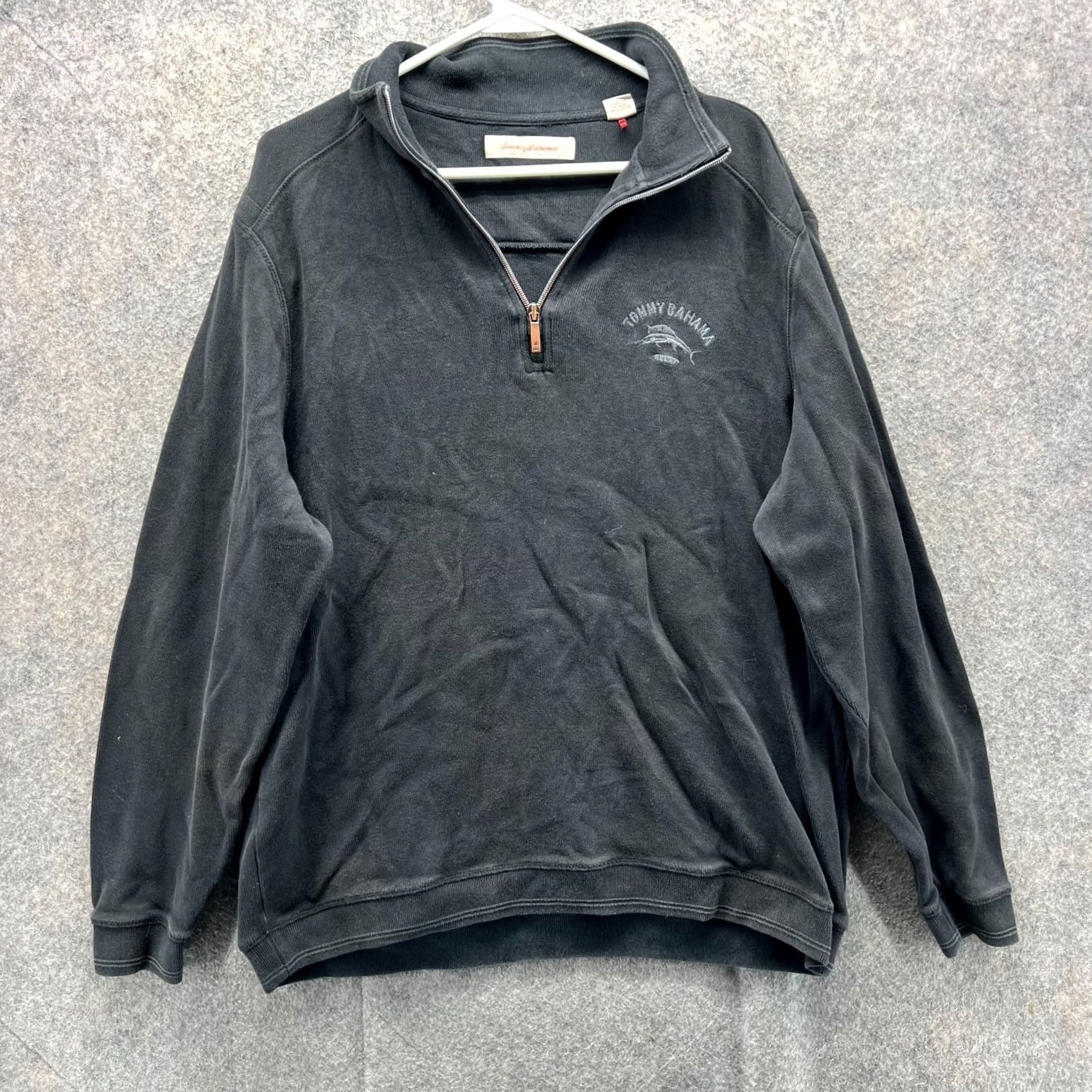 Tommy Bahama VINTAGE Tommy Bahama Sweater Mens L Black Quarter Zip Pullover Fleece Relax Size US L / EU 52-54 / 3 - 2 Thumbnail