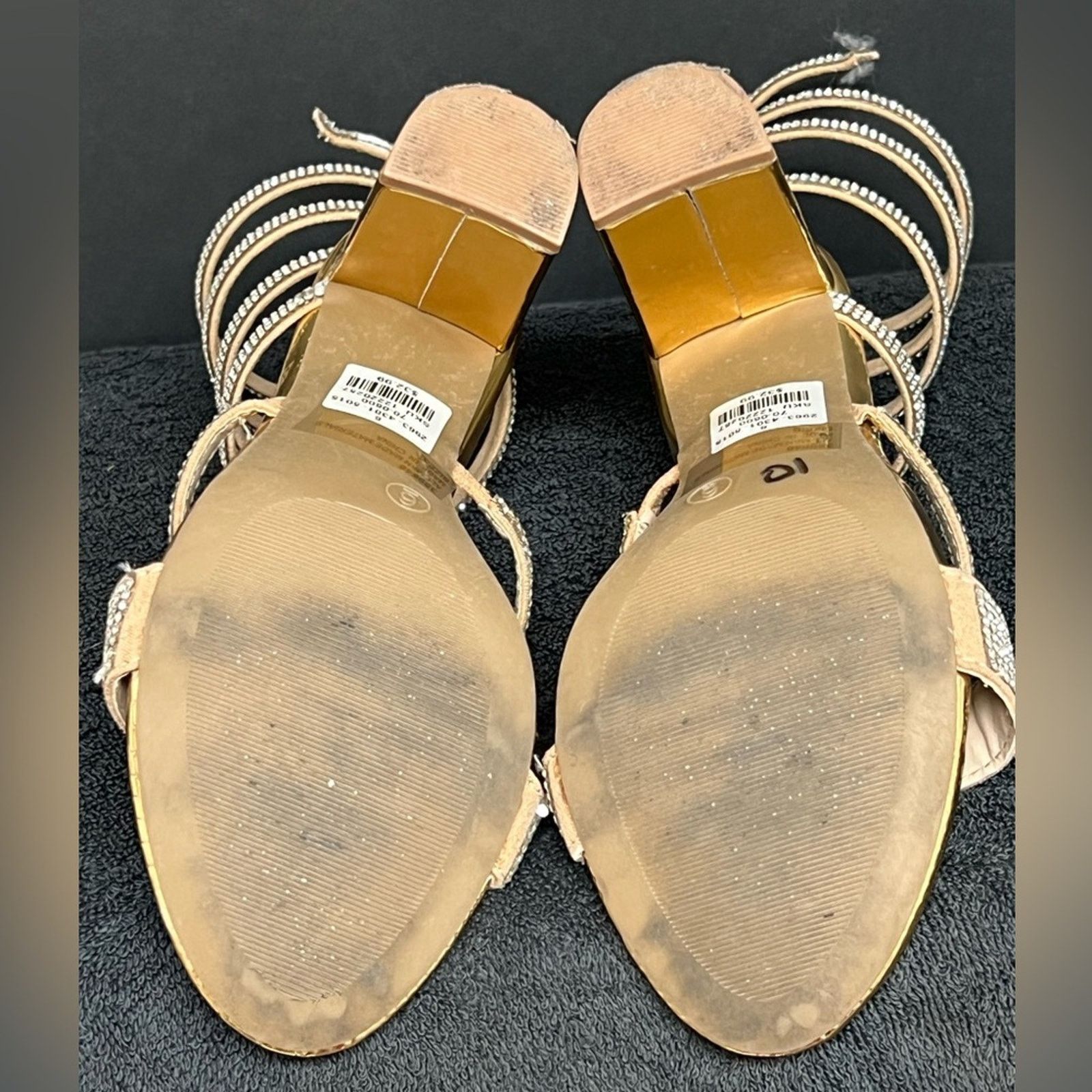 Other Charlotte Russe Strappy Spiral Block Heel Shoes Sz 6 Gold Size US 6 / IT 36 - 5 Thumbnail