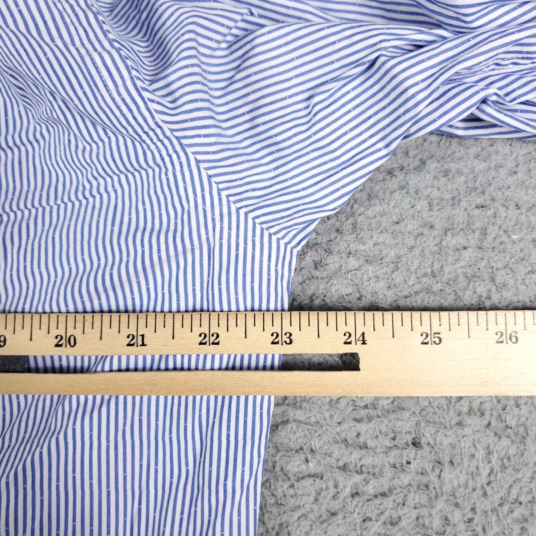 Tommy Hilfiger Tommy Hilfiger Blue Striped Dress Shirt Mens Size 16 Long Sleeve Button Up Classic Modern Preppy Size 42R - 5 Thumbnail