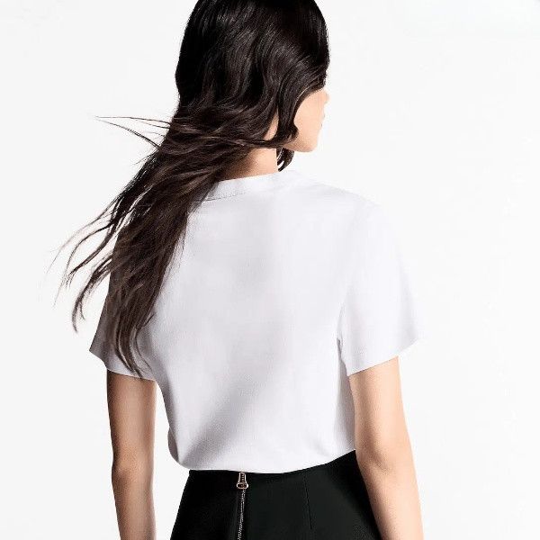 Louis Vuitton o1tko10526 LV Stamp T-Shirt in White Size XS / US 0-2 / IT 36-38 - 3 Thumbnail