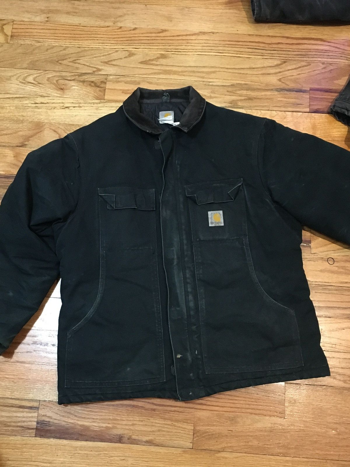 Carhartt × Vintage Black Carhartt Jacket Vintage Y2K Faded Black Size US XL / EU 56 / 4 - 1 Thumbnail