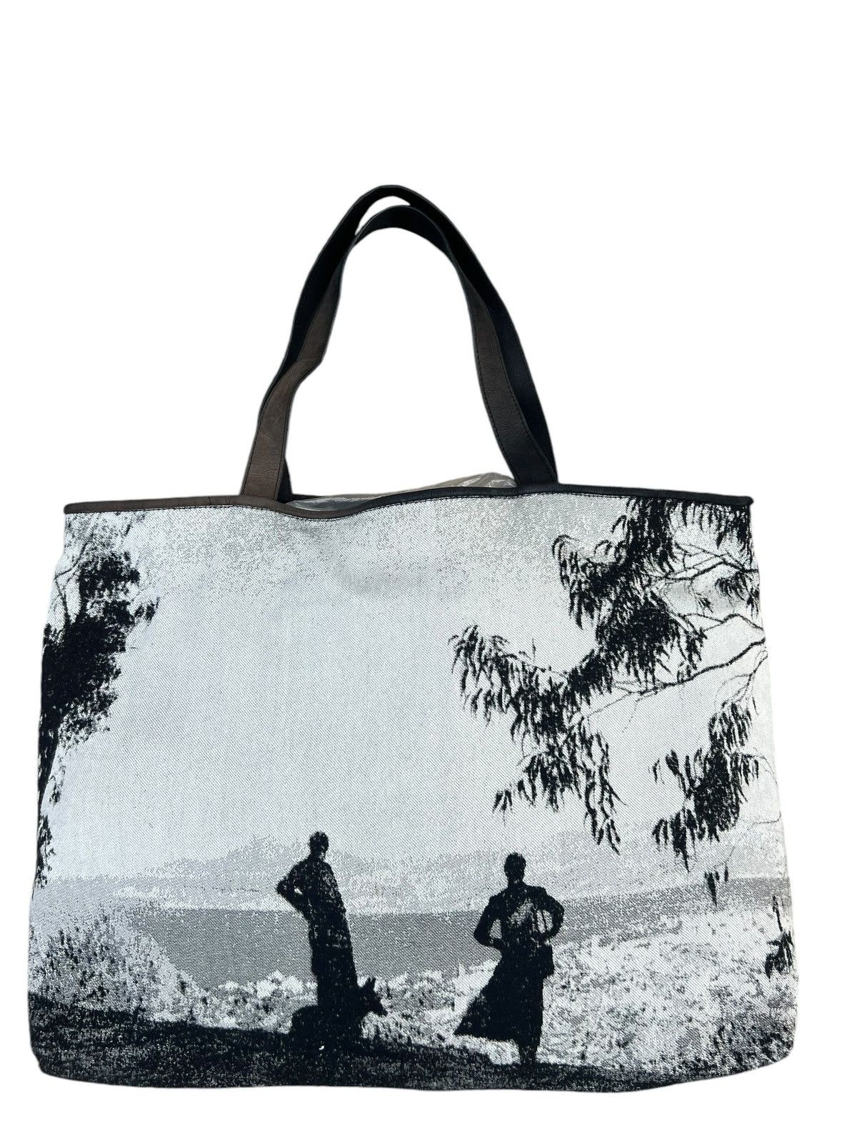 agnes b. Vintage Agnes B. Made in France Leather Wool Tote Bag Size ONE SIZE - 6 Thumbnail