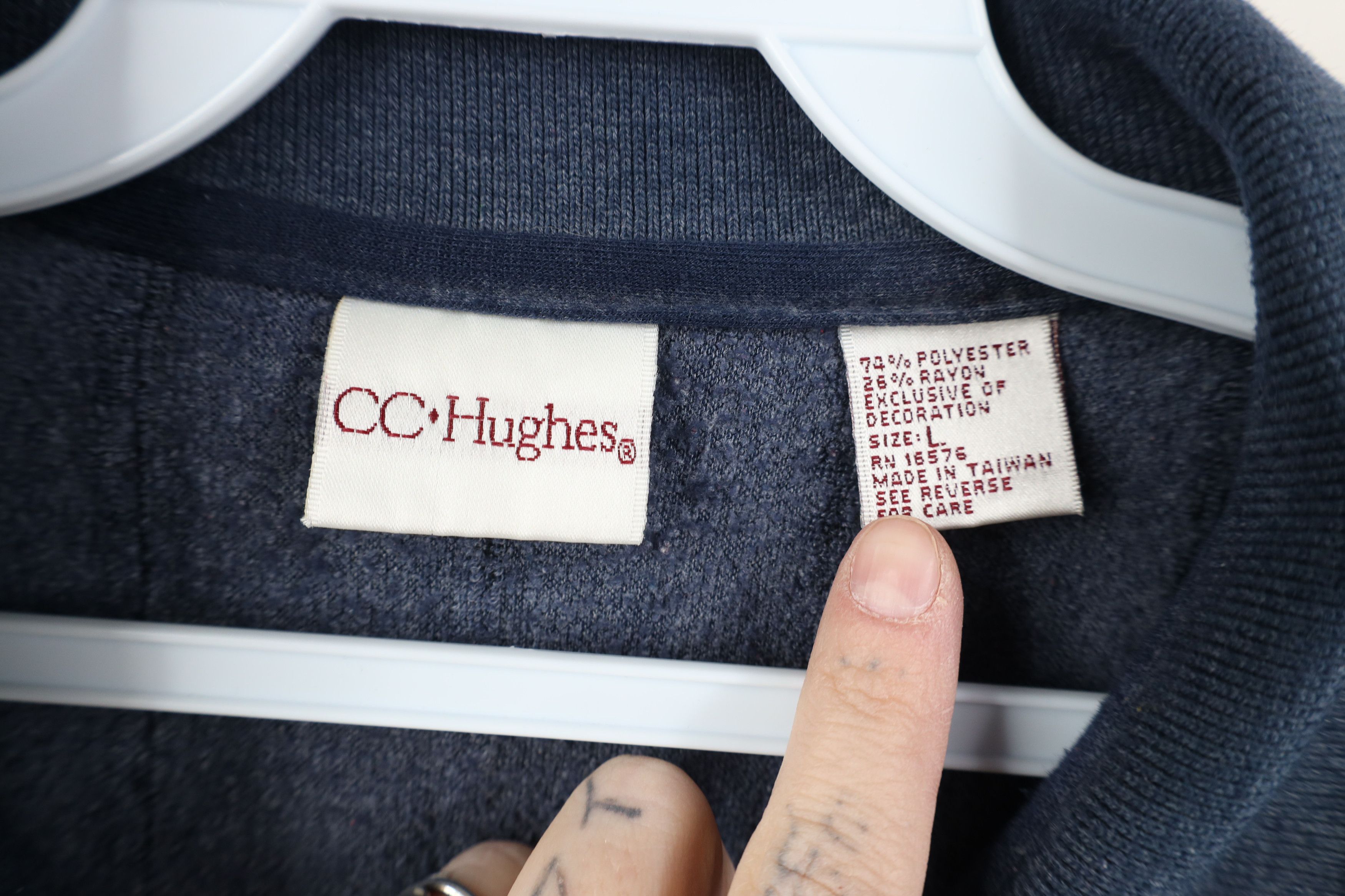 Vintage Vintage 90s Streetwear Fleece Collared Sweatshirt Blue Size US L / EU 52-54 / 3 - 9 Thumbnail