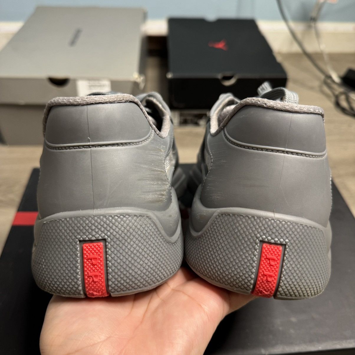 Prada Prada America’s Cup Sneaker Soft Rubber Steel Grey Size US 8 / EU 41 - 8 Thumbnail