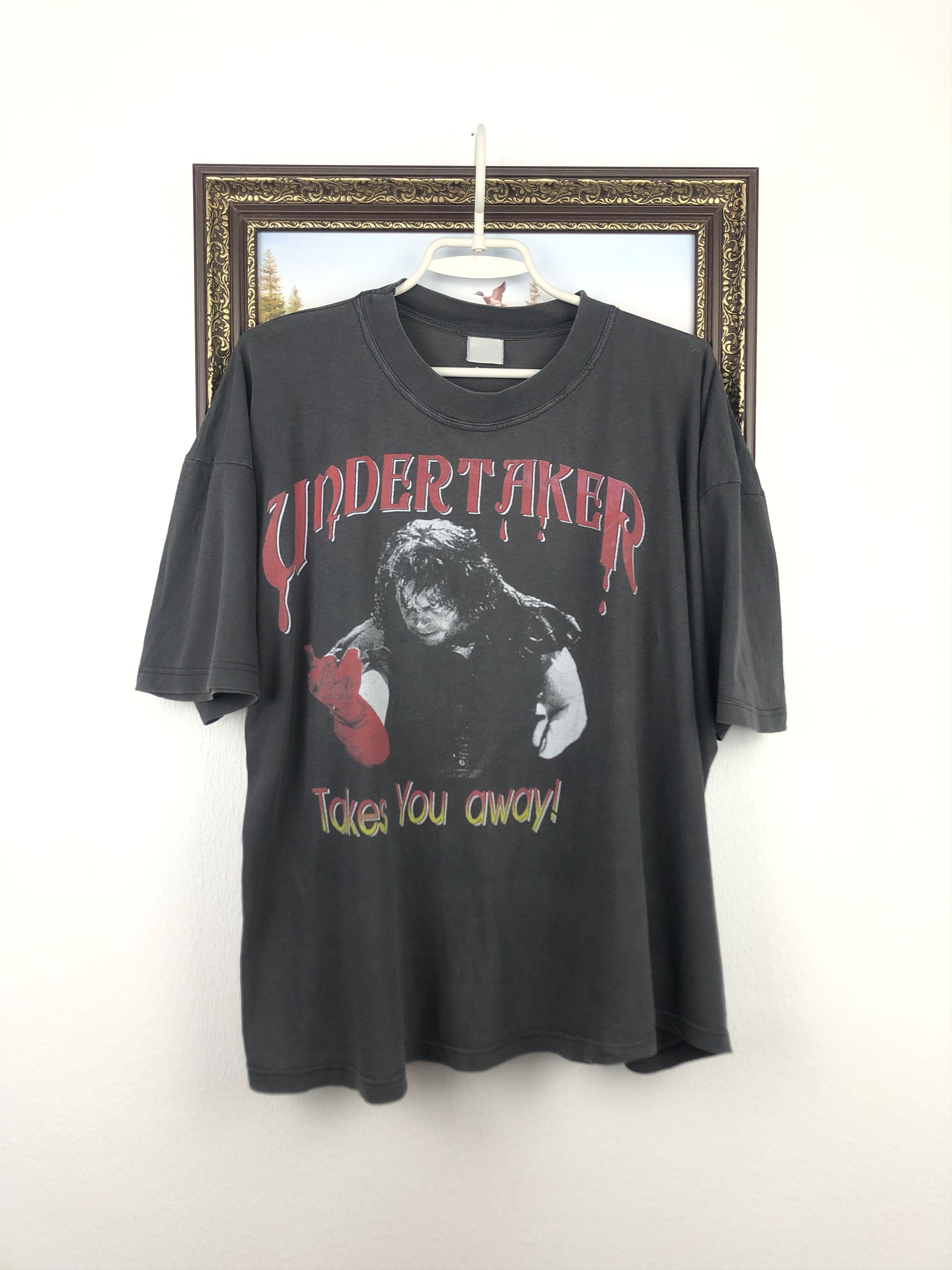 Band Tees × Vintage Vintage 90's Undertaker Takes you away WWF WWE Shirt Jersey Size US M / EU 48-50 / 2 - 1 Thumbnail