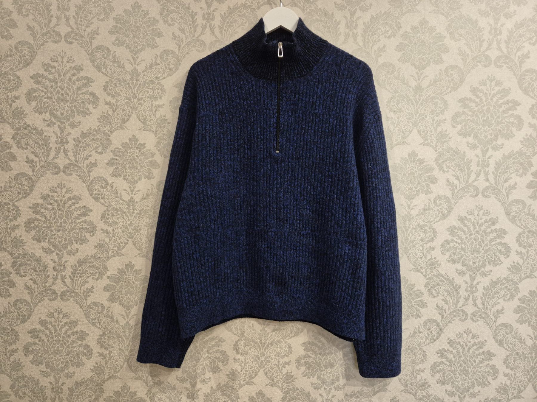 Paul Smith PS Paul Smith Wool Men's Navy Blue Quarter-Zip Knit Sweater Size US L / EU 52-54 / 3 - 7 Thumbnail