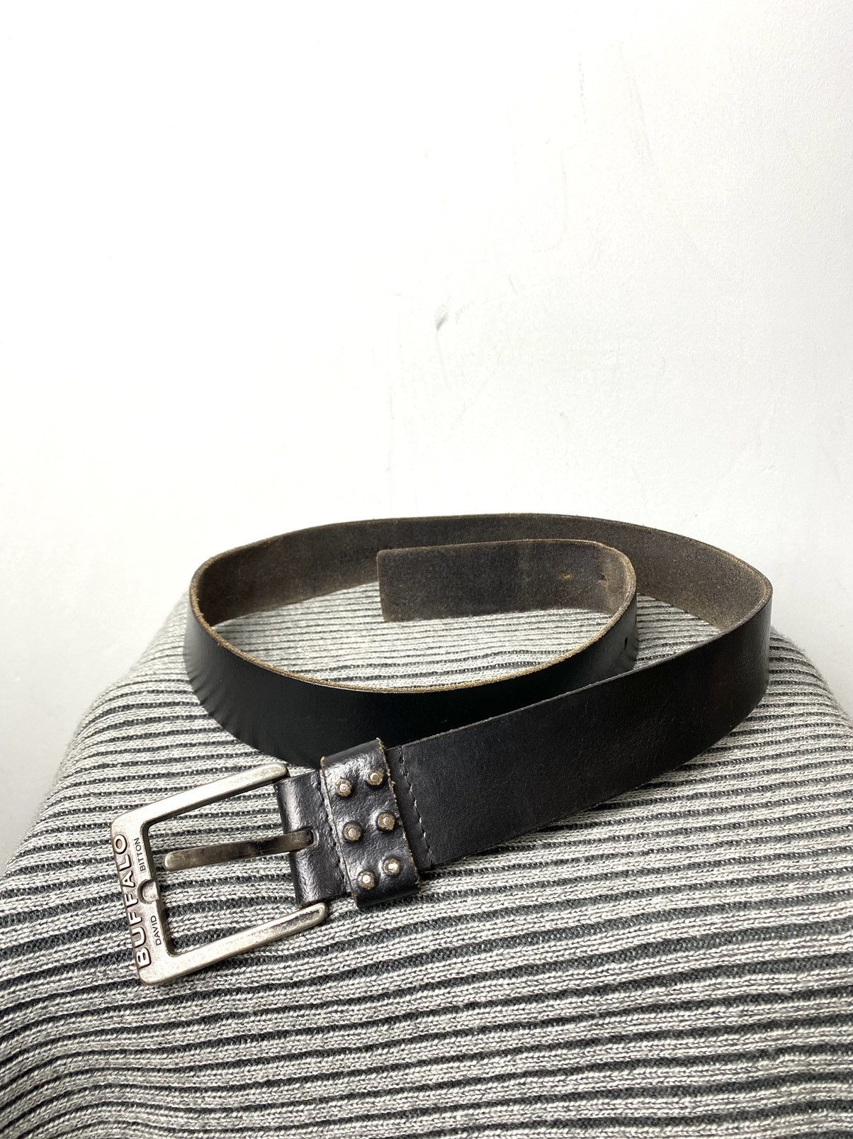 Buffalo David Bitton Vintage Buffalo Metal Leather Belt Hype Drip Western Size ONE SIZE - 1 Thumbnail