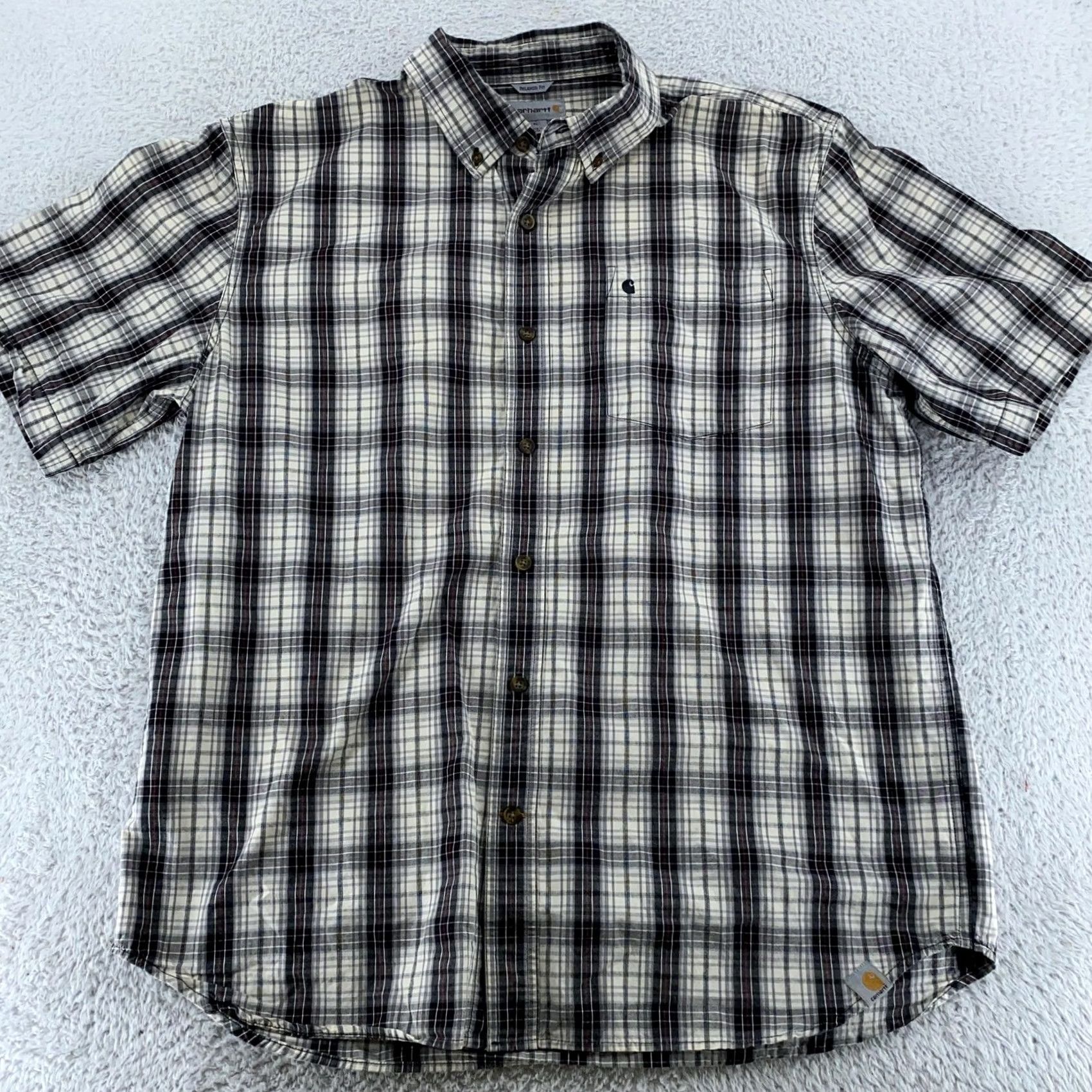 Carhartt Carhartt Plaid Button Down Short Sleeve Shirt XL Relaxed Fit Work Size US XL / EU 56 / 4 - 2 Thumbnail
