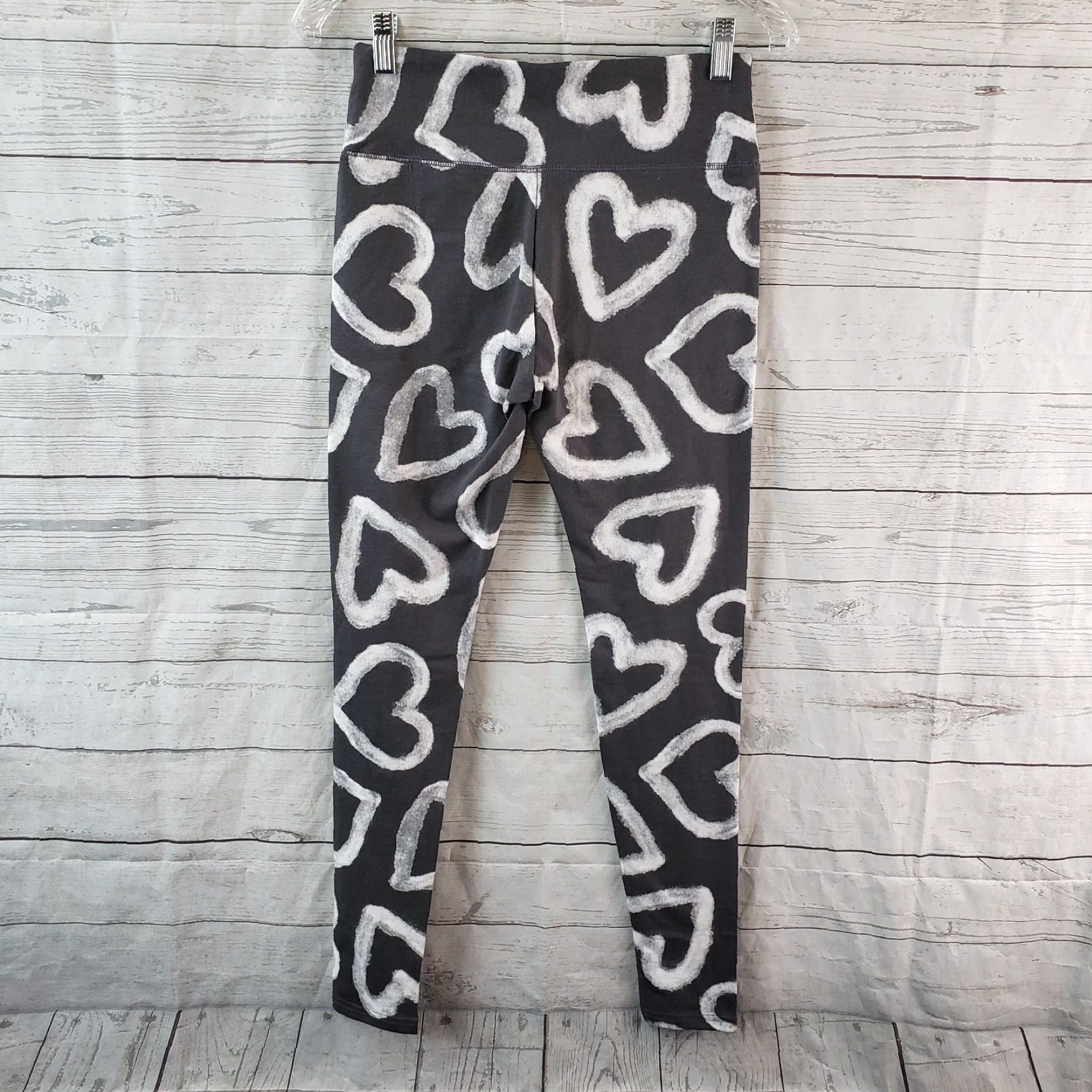 Vintage VINTAGE? Wild Fable Womens Leggings Sz Small Gray White Heart Print Cotton Blend Size 28" / US 6 / IT 42 - 3 Thumbnail