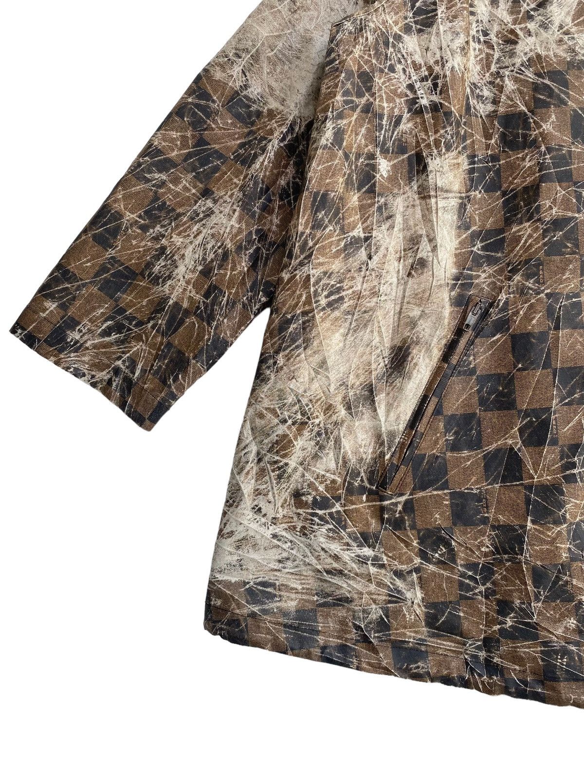 Fendi × Vintage 80s FENDI zucca all overprinted checkerboard oversize jacket Size XS / US 0-2 / IT 36-38 - 2 Thumbnail