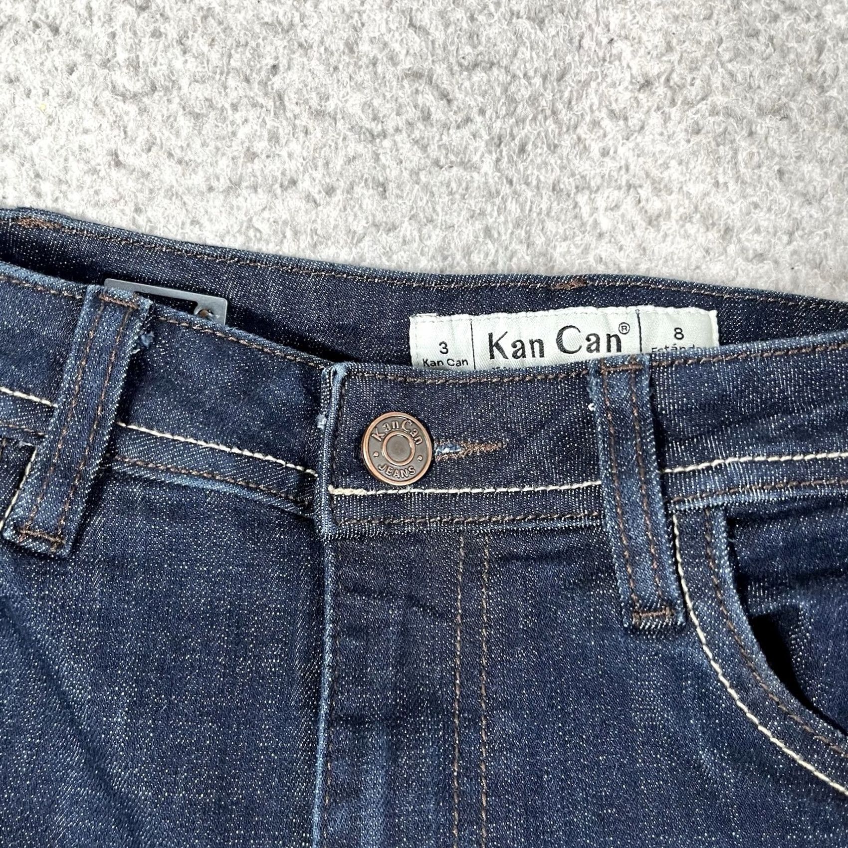 Vintage Kancan Jeans Womens Size 3 Dark Wash Flare Stretch Comfort Denim Jeans Women 5-Pocket 28in Inseam Size 26" / US 2 / IT 38 - 6 Thumbnail